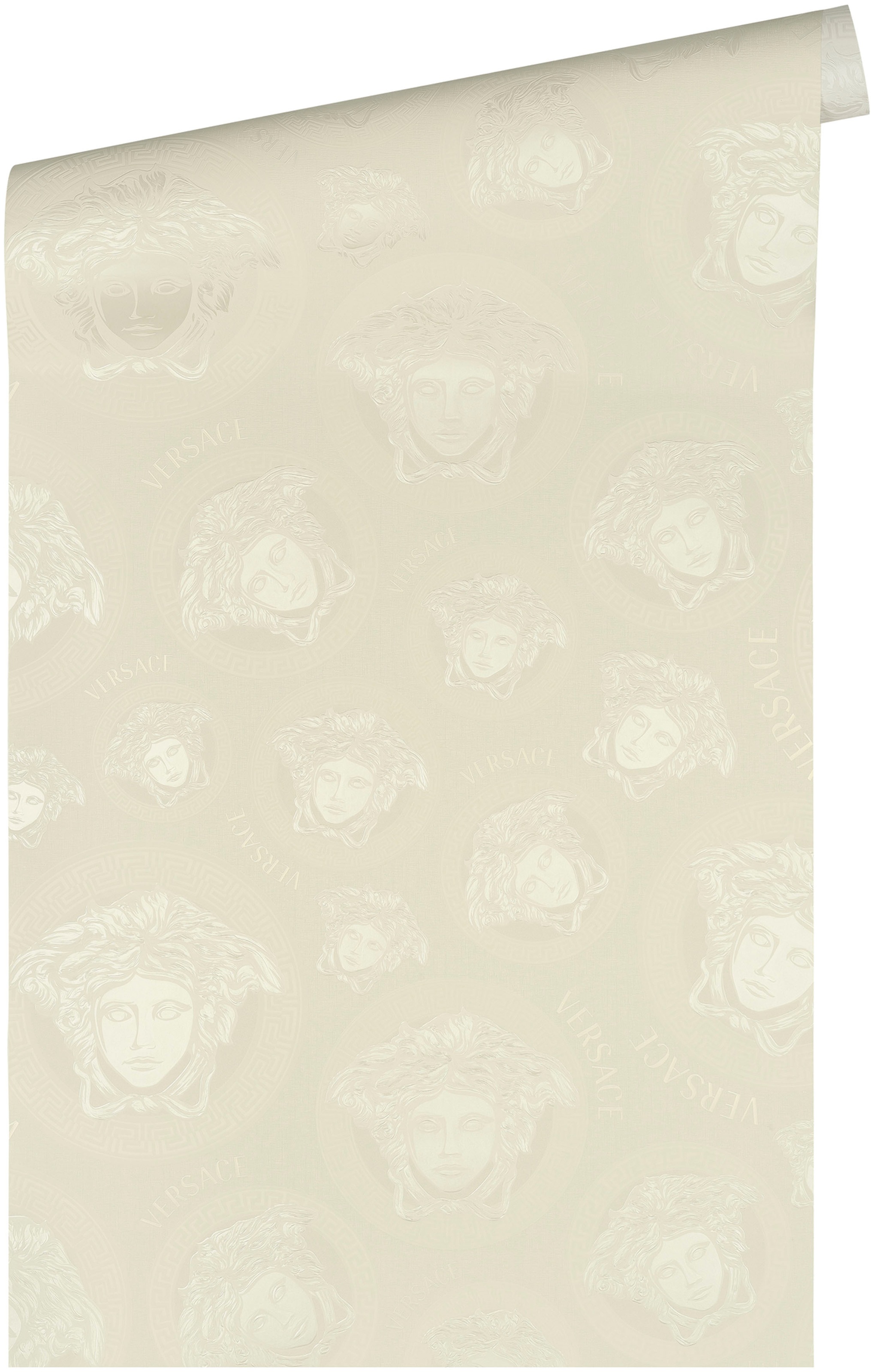 Versace Vliestapete »Wallpaper Versace 5 Medusakopf«, leicht glänzend-gemustert-abstrakt, Designertapete Tapeten Wohnzimmer Schlafzimmer Küche Flur Design Optik