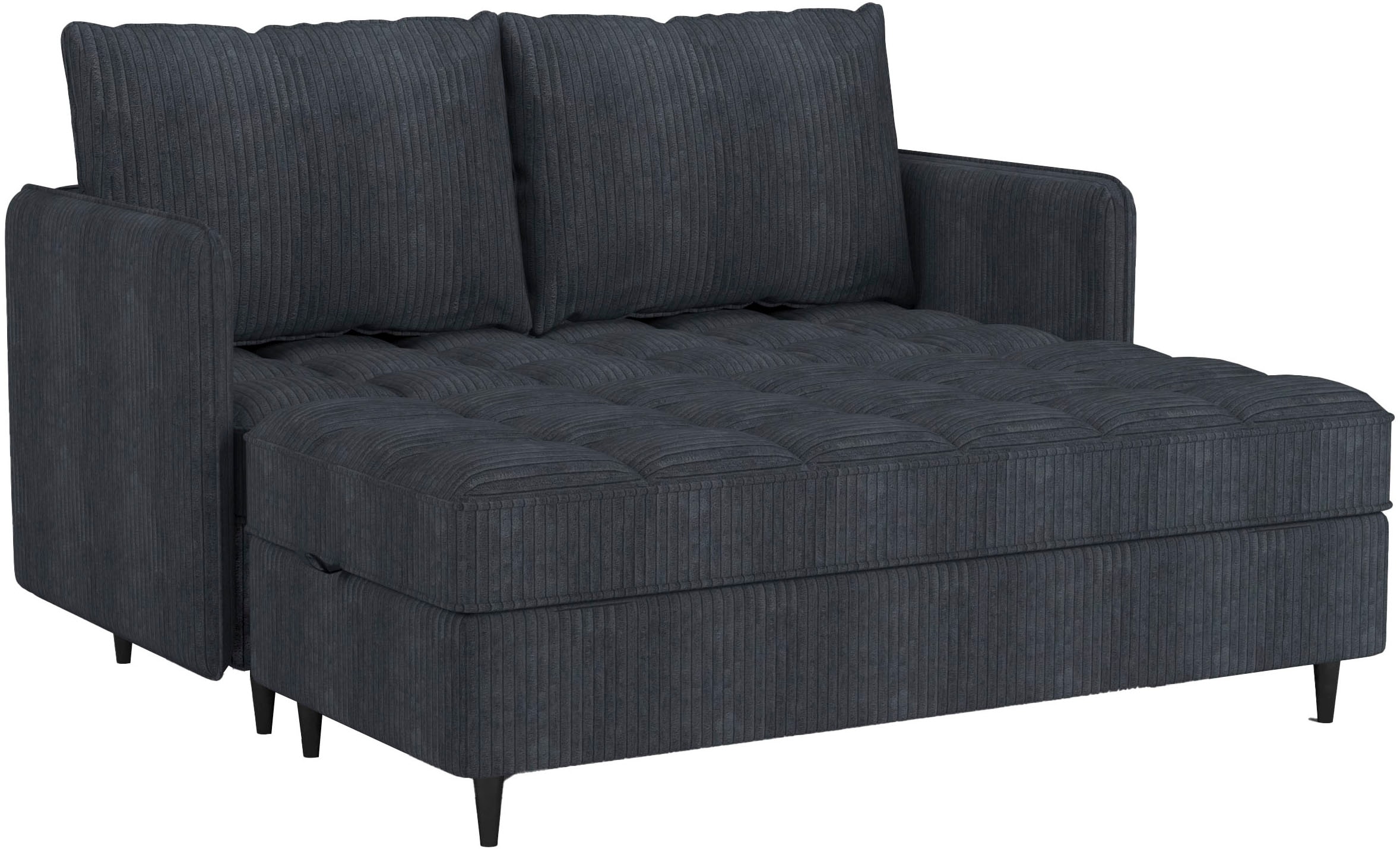 Dorel Home Ecksofa »LINDHUS, Sofa mit Hocker, 4 verschiedene Stellvarianten, L-Form«, Wohnlandschaft, mit Recamiere, großer Bettkasten, Cord, Chenille