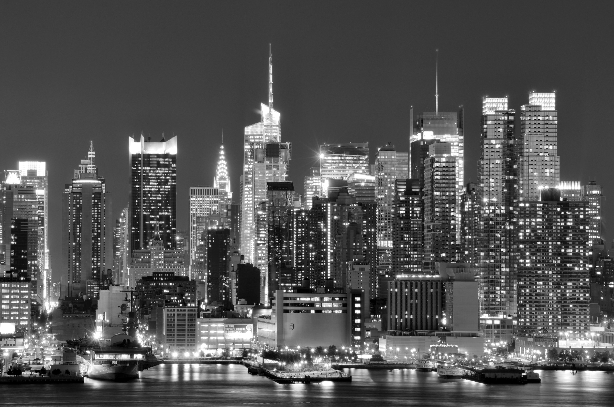 Papermoon Fototapete »New York, City Schwarz & Weiß«