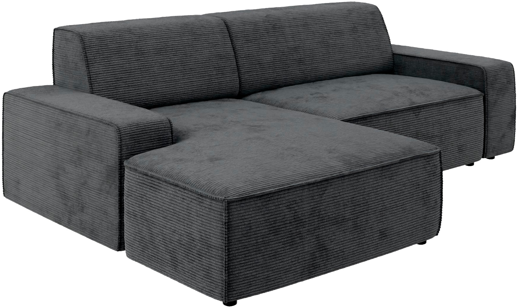 TRENDMANUFAKTUR Ecksofa »Graz, wahlweise mit Sitzvorschub und Bettkasten, L-Form, Breite 246 cm«, in Cord-, haustierfreundlichem LEO Struktur- oder LUMOS-3D-Bezug
