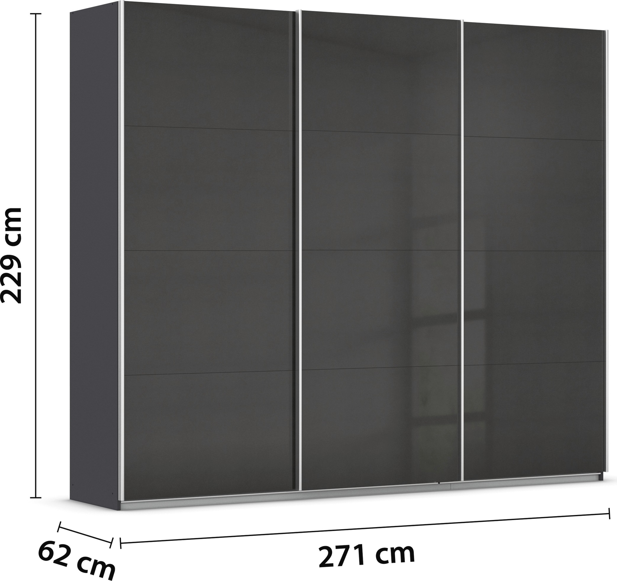 rauch Schwebetürenschrank »Kleiderschrank Schrank Garderobe AGORDO mit Dekor- oder Hochglanzfront«, (in zwei Griff-Farben), durchdachte Innenausstattung, in 4 Breiten und 2 Höhen MADE IN GERMANY