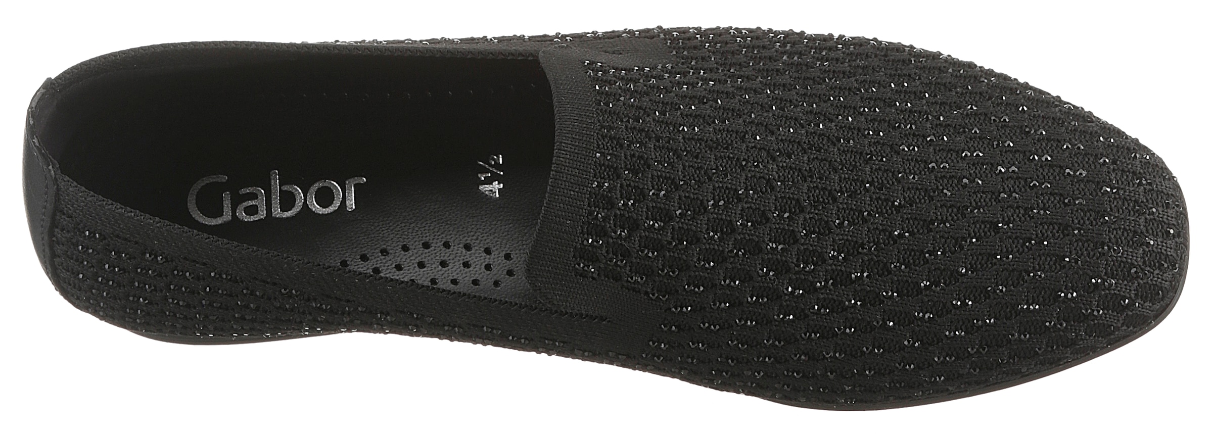 Gabor Slipper, Blockabsatz, Loafer, Bequemschuh mit funkelnden Strass-Steinen