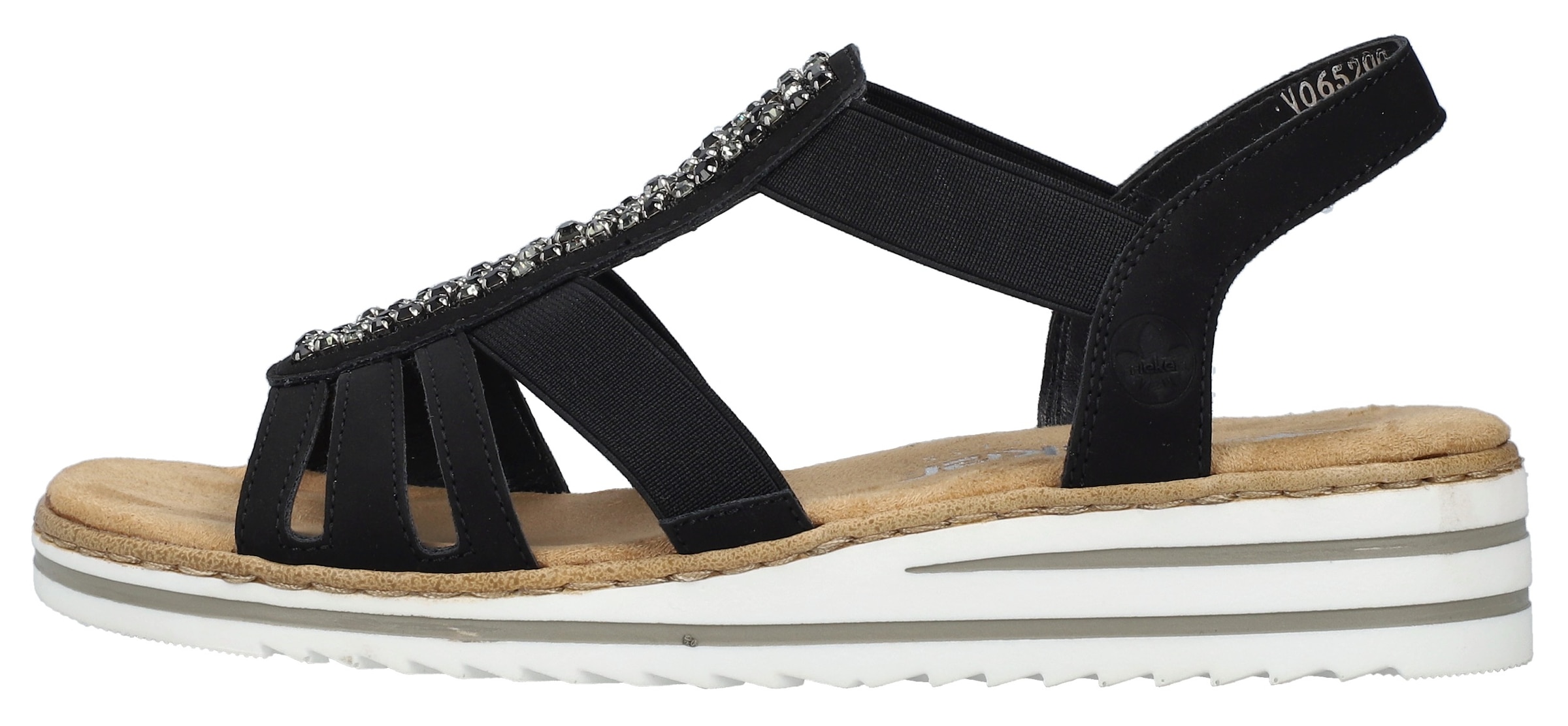 Rieker Keilsandalette  , Sommerschuh, Sandale, Keilabsatz, mit Gummizüge für guten Sitz