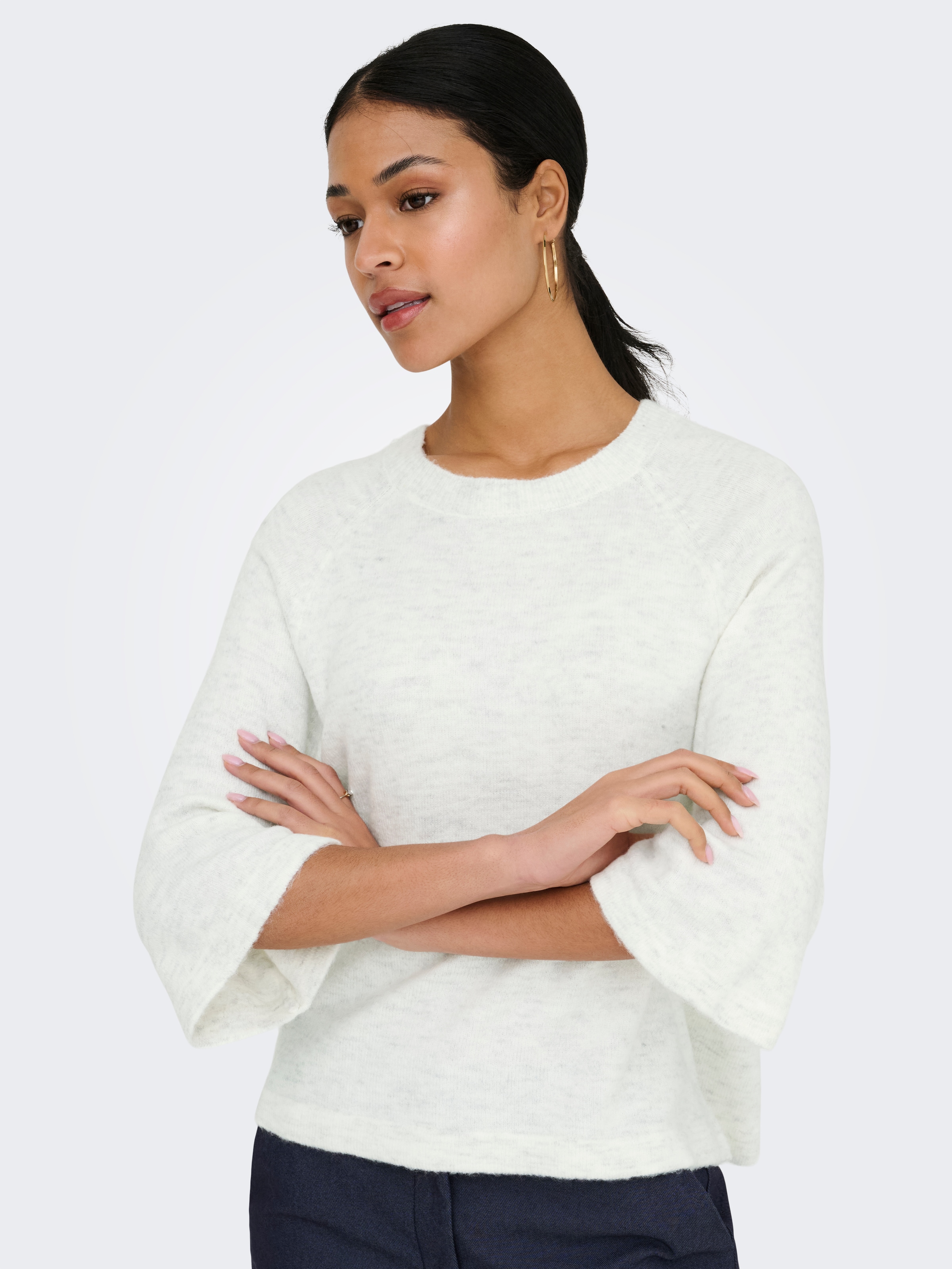JDY Strickpullover »JDYELANORA 3/4 PULLOVER KNT NOOS« Materialmix, regular fit