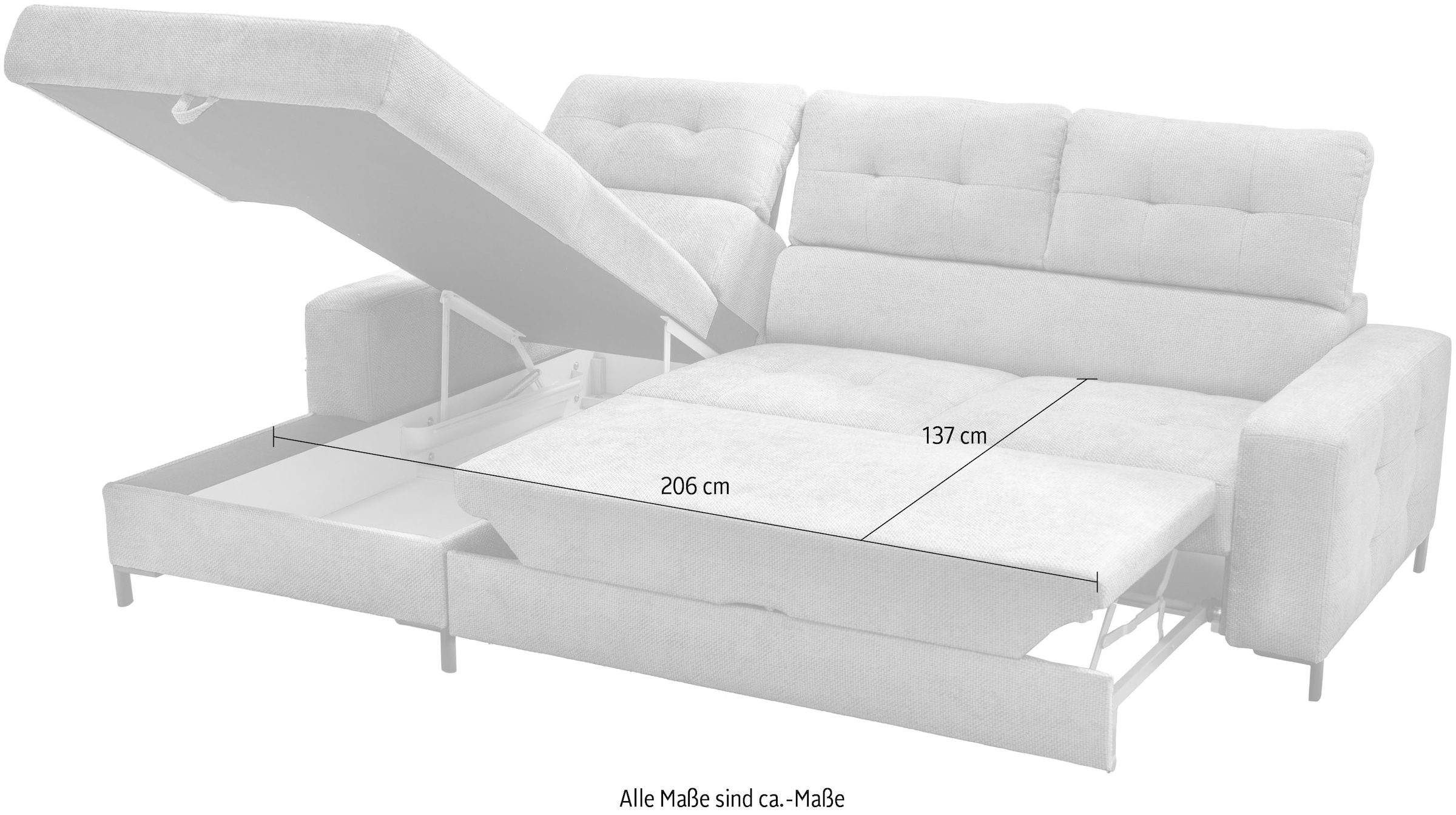 exxpo - sofa fashion Ecksofa »Bonito«, (2 St.), Sitztiefenverstellung,Höhenverstellung