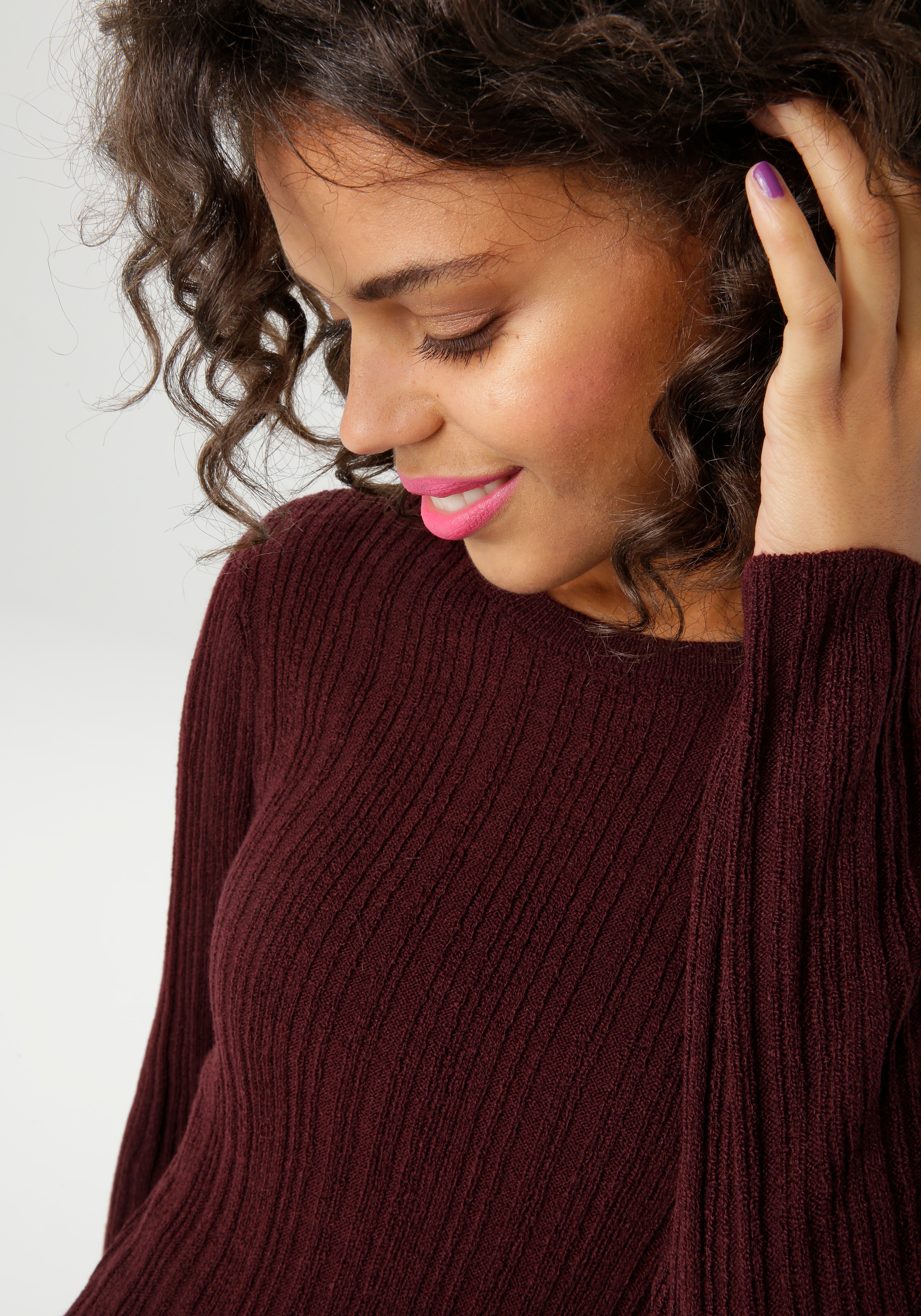 Aniston CASUAL Strickpullover im Ripp-Muster-Mix - NEUE KOLLEKTION