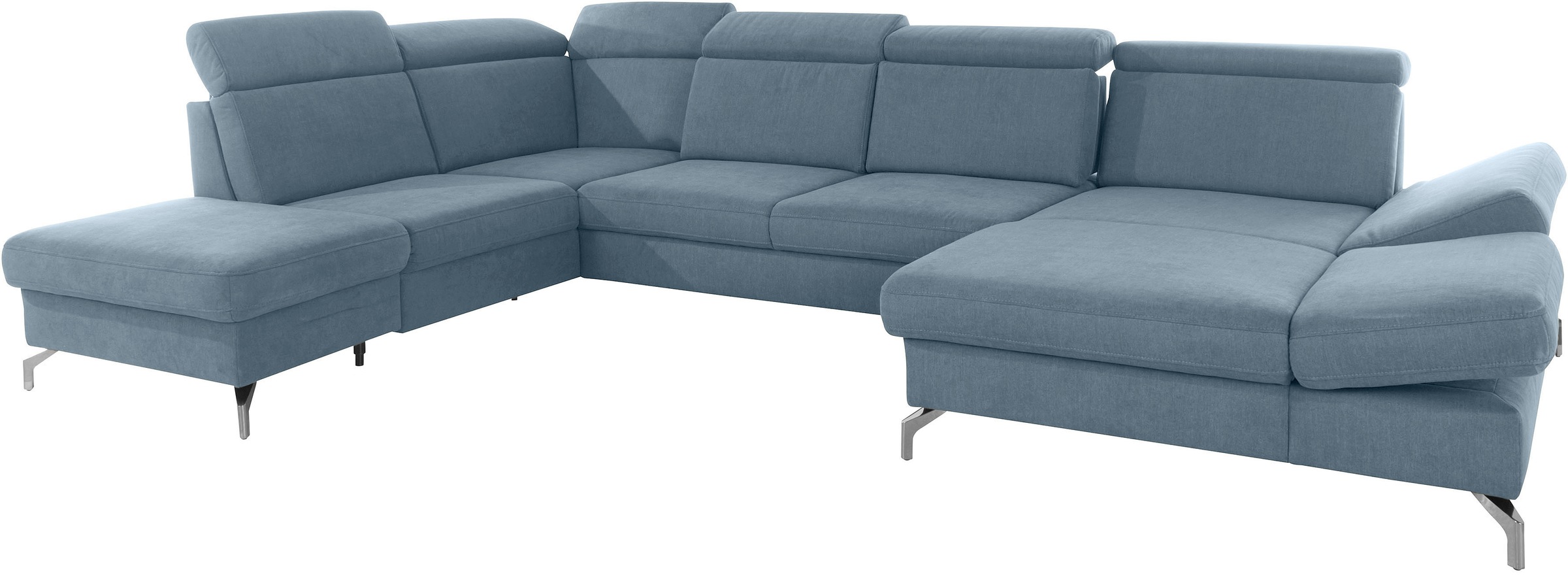 sit&more Wohnlandschaft »Brisbane U-Form«, Fußhöhe 12 cm, inklusive Sitztiefen-, Armteil- und Kopfteilverstellung