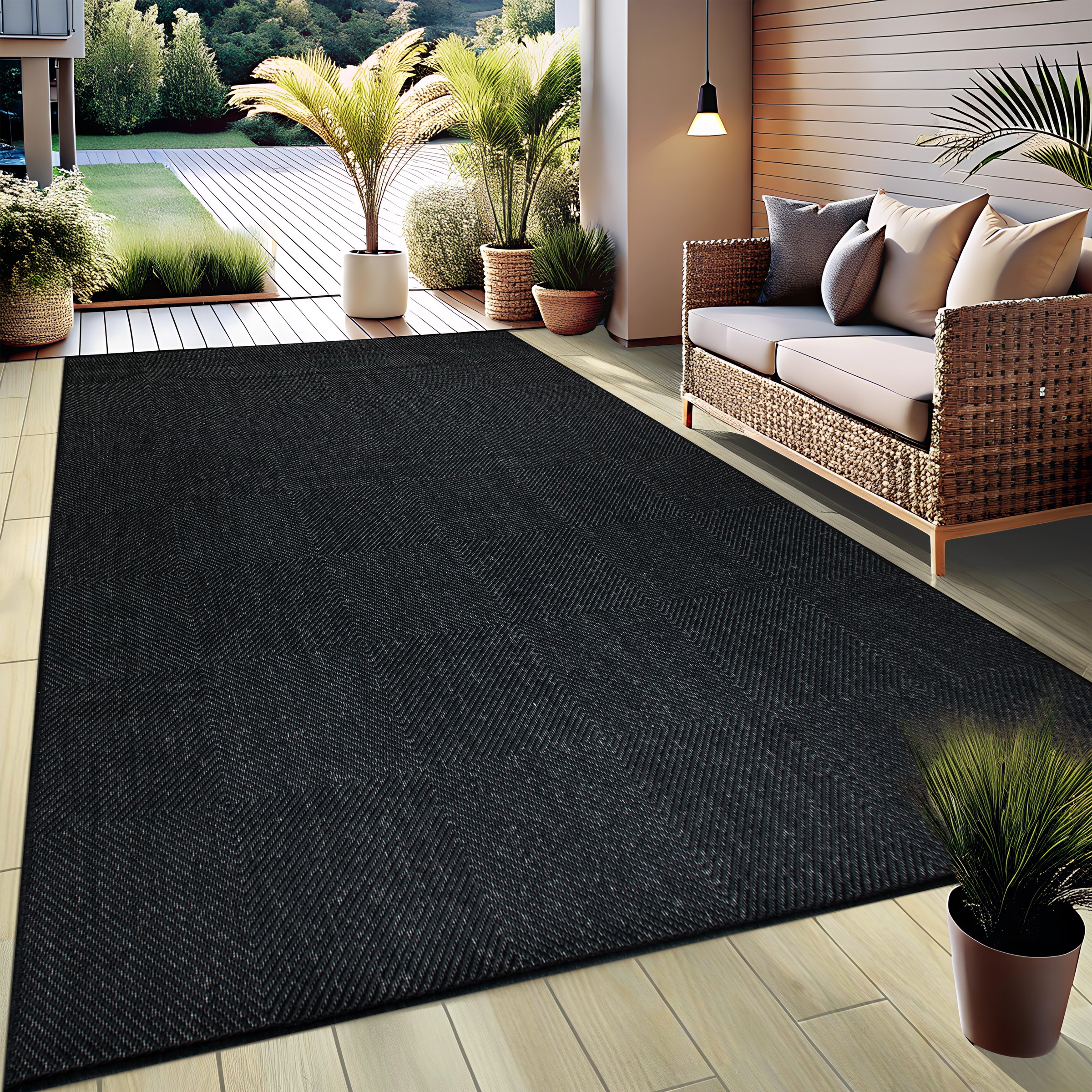 my home Teppich »Anna, auch als Läufer erhältlich«, rechteckig, 3 mm Höhe, In- und Outdoor geeignet, Sisal-Optik, Wetterfest & UV-beständig