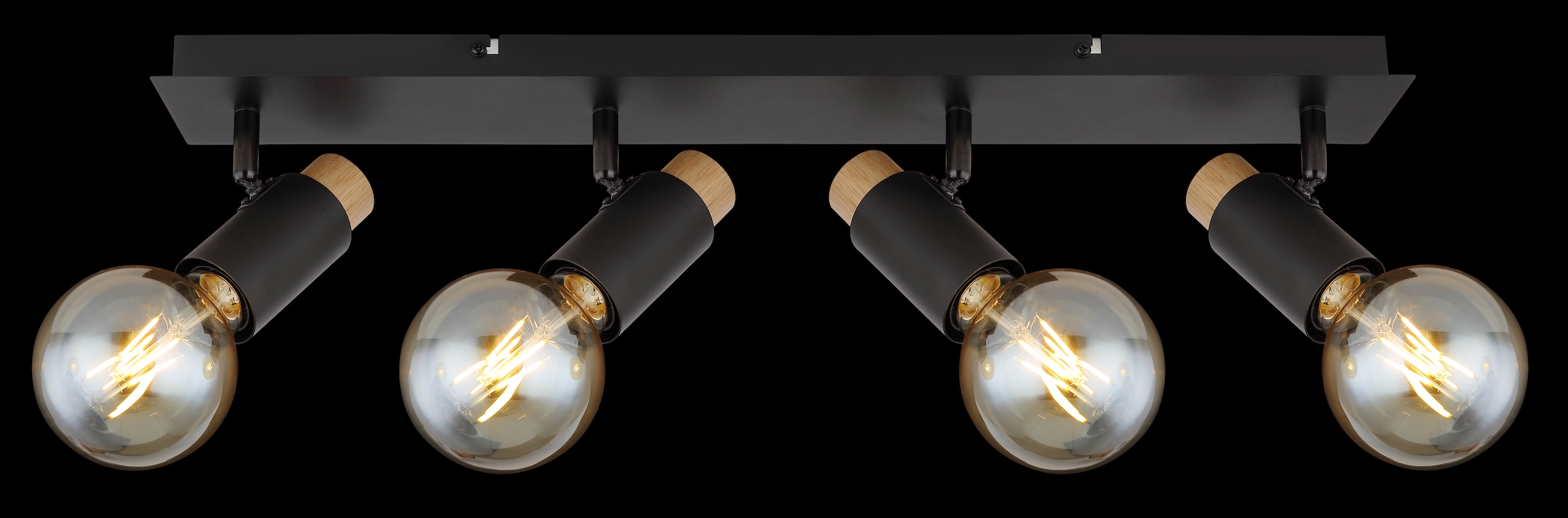 GLOBO LIGHTING Deckenspot »MATTI« E27 1 Stk. Holzoptik Strahler schwarz matt, beweglich, für Wohnräume