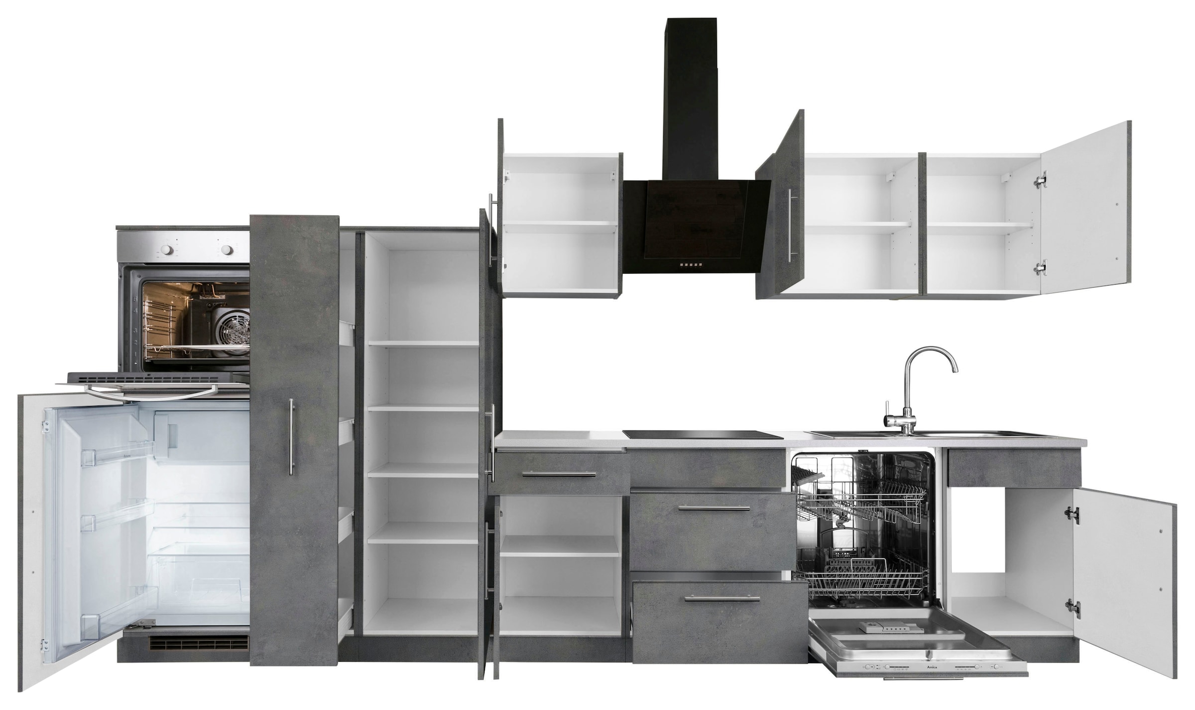 wiho Küchen Küchenzeile »Cali«, ohne E-Geräte, Breite 360 cm