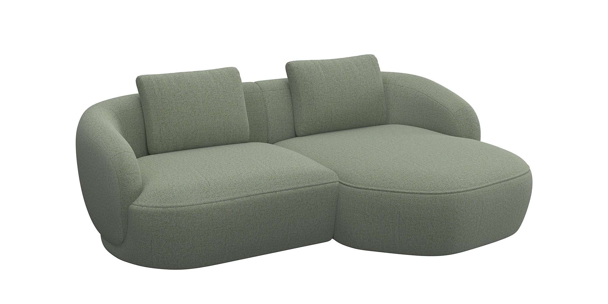 FLEXLUX Wohnlandschaft »Torino, rund, L-Form, Sofa-Ecke mit Recamiere, Long günstig online kaufen