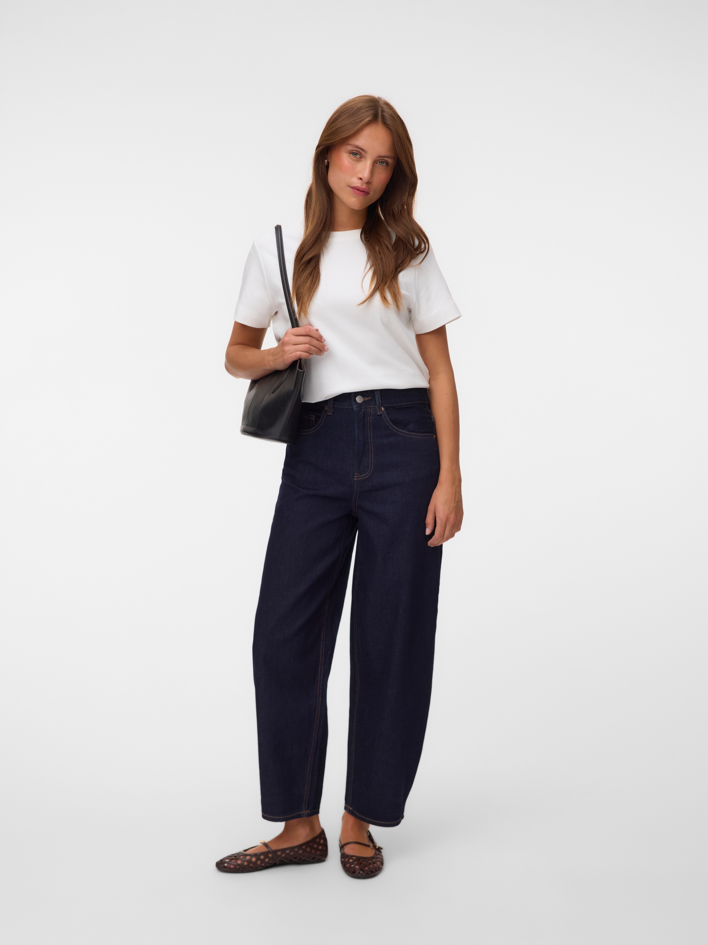 Vero Moda Weite Jeans »VMBILLIE HR BARREL ANK JEANS LI3191 NOOS« Baumwolle, high waist, barrel fit