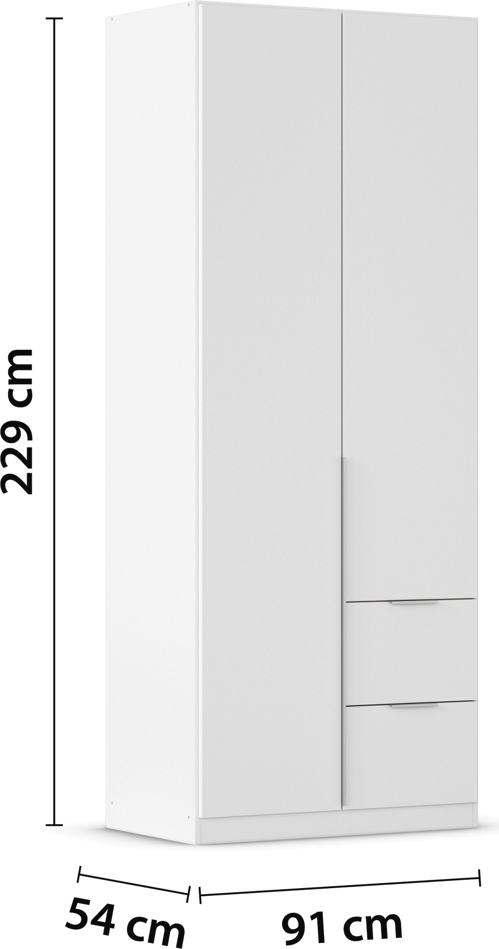 rauch Drehtürenschrank »Kleiderschrank Schrank Garderobe AGORDO mit Dekor- oder Hochglanzfront«, (in zwei Griff-Farben mit Dekor- oder Hochglanzfront), mit Außenschubkästen, in 6 Breiten und 2 Höhen MADE IN GERMANY