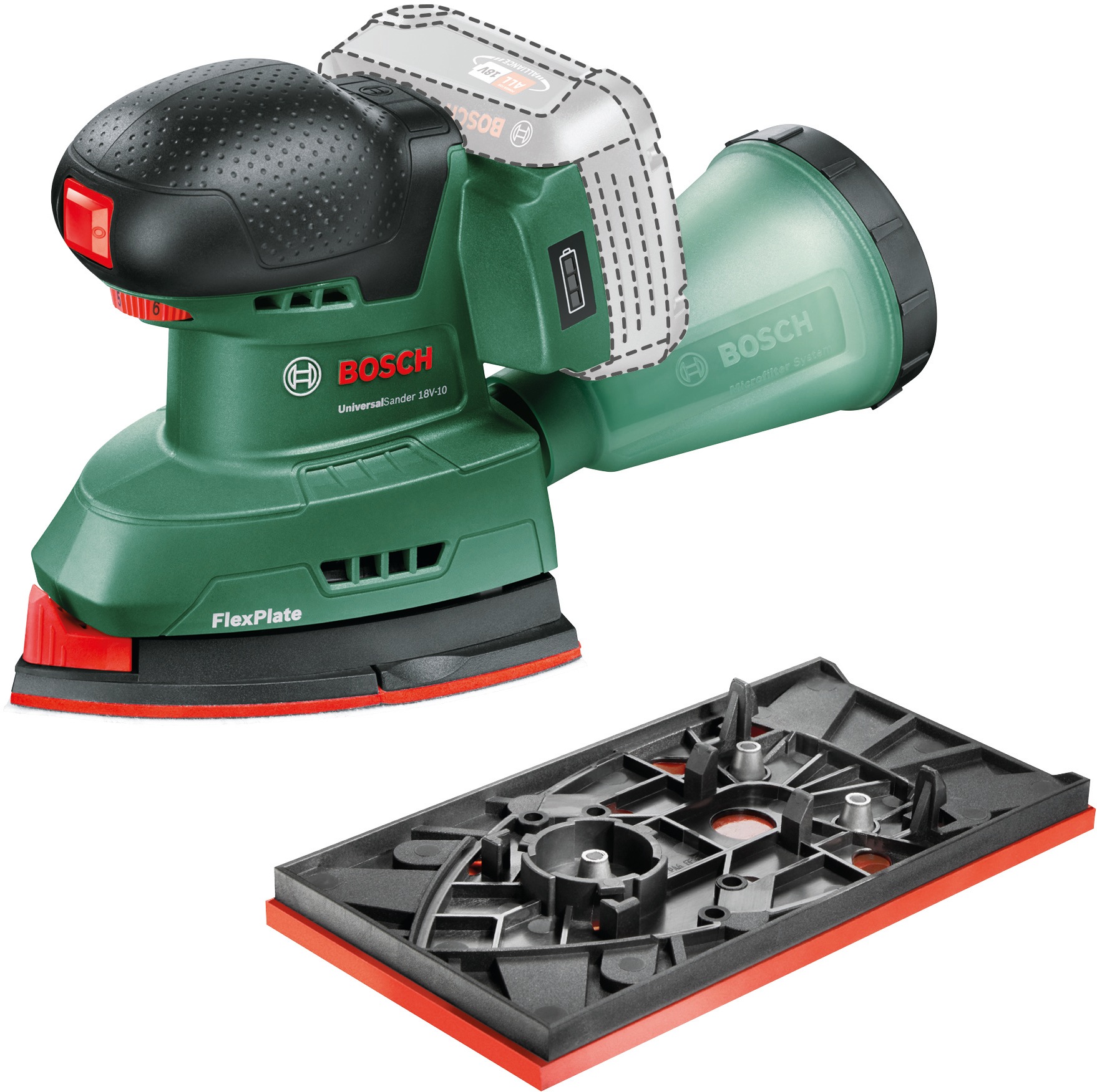 Bosch Home & Garden Akku-Multischleifer »UniversalSander 18V-10 - solo«, ohne Akku und Ladegerät