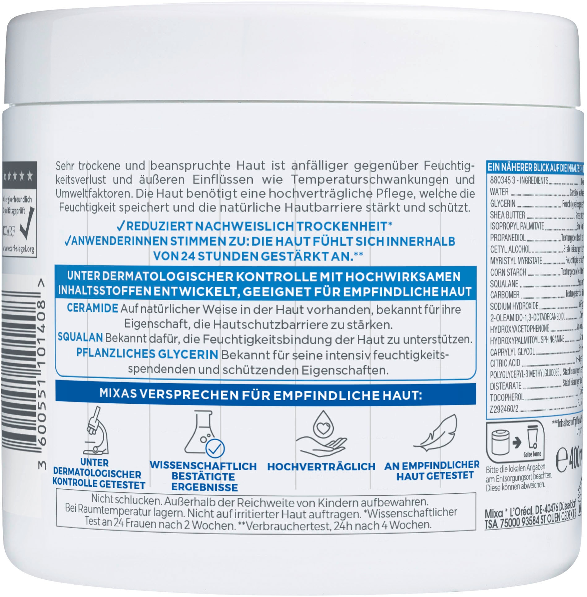 Mixa Körpercreme »Mixa Ceramide Protect Creme« mit Ceramiden