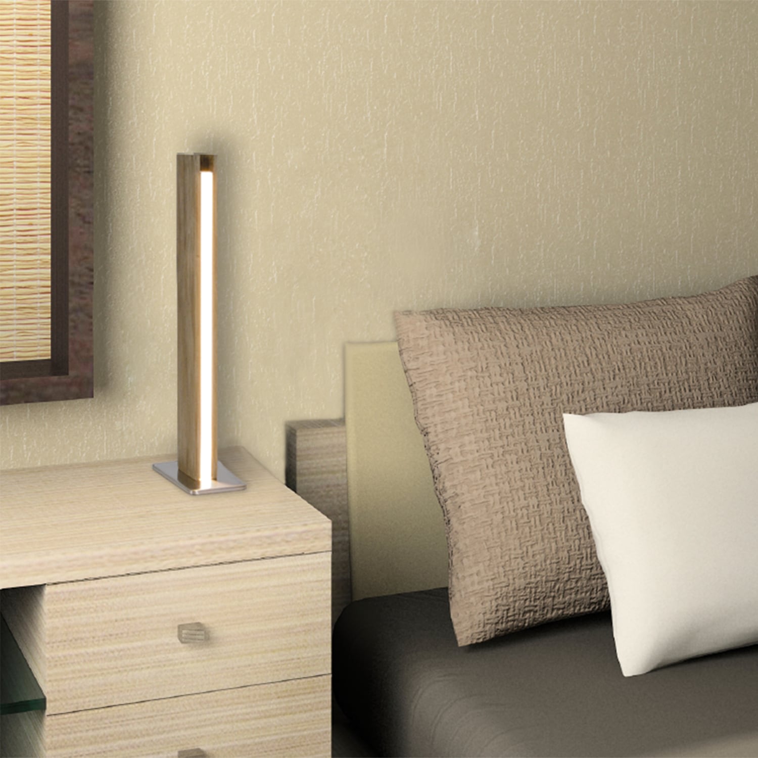 näve LED Tischleuchte »Straight« LED-Modul 1 Stk. Warmweiß dimmbar, Holzkor günstig online kaufen