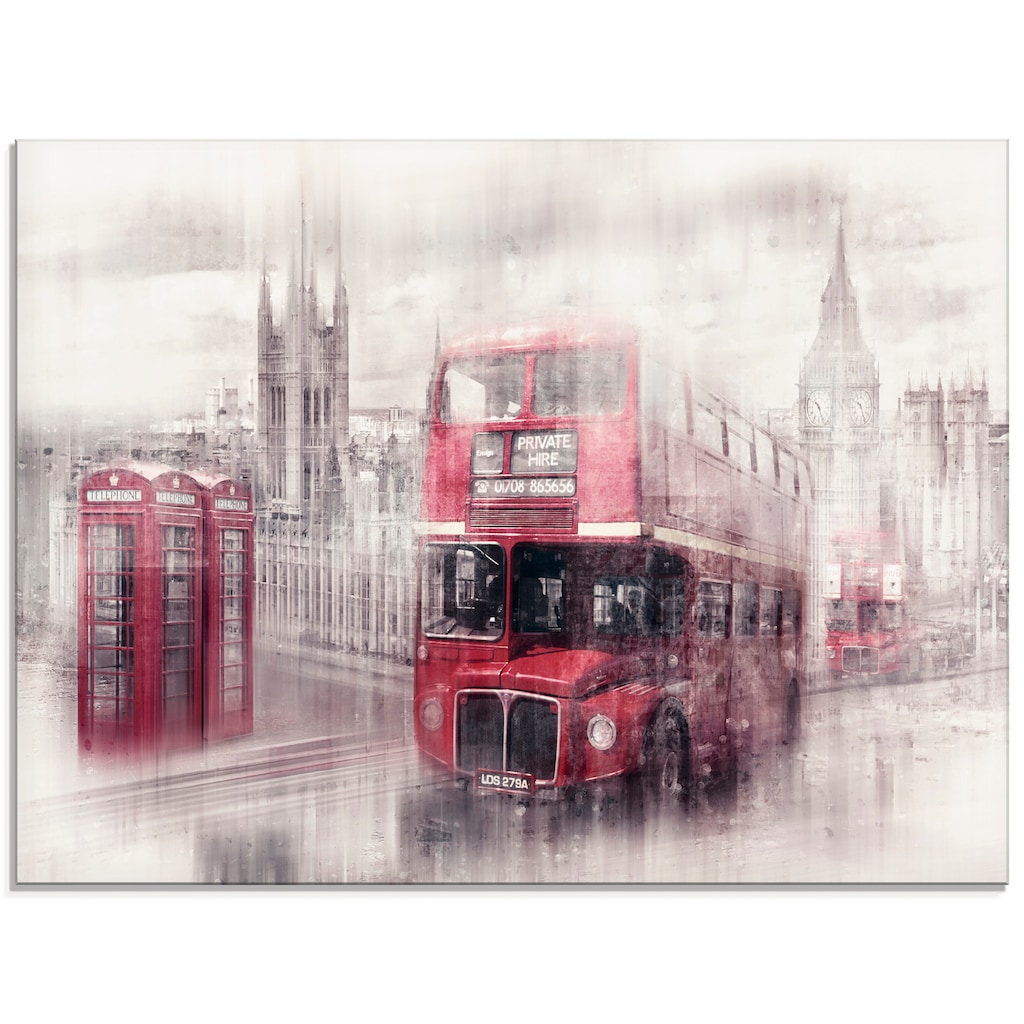 Artland Glasbild »London Westminster Collage«, Gebäude, (1 St.)