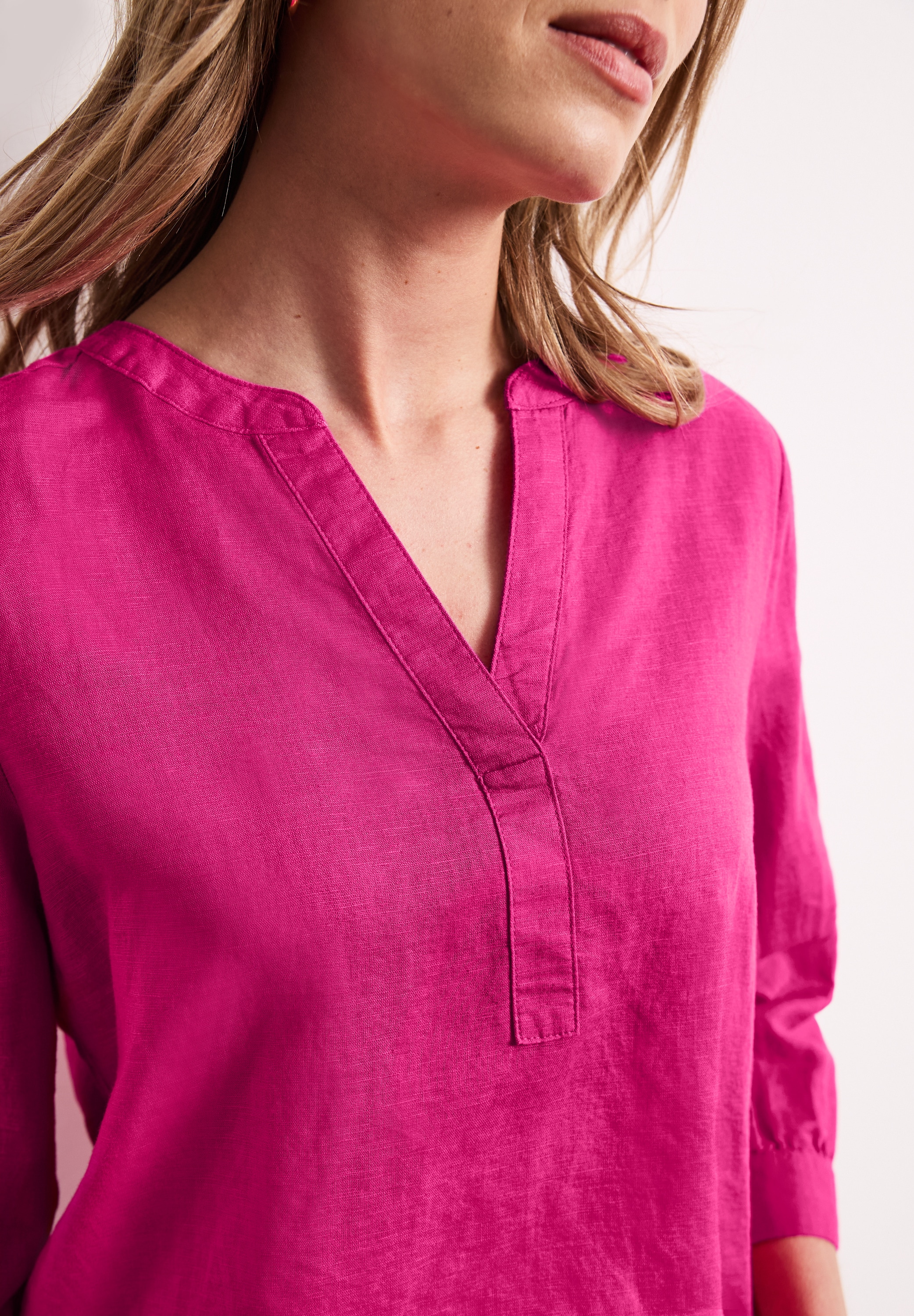 STREET ONE Klassische Bluse aus Leinenmix