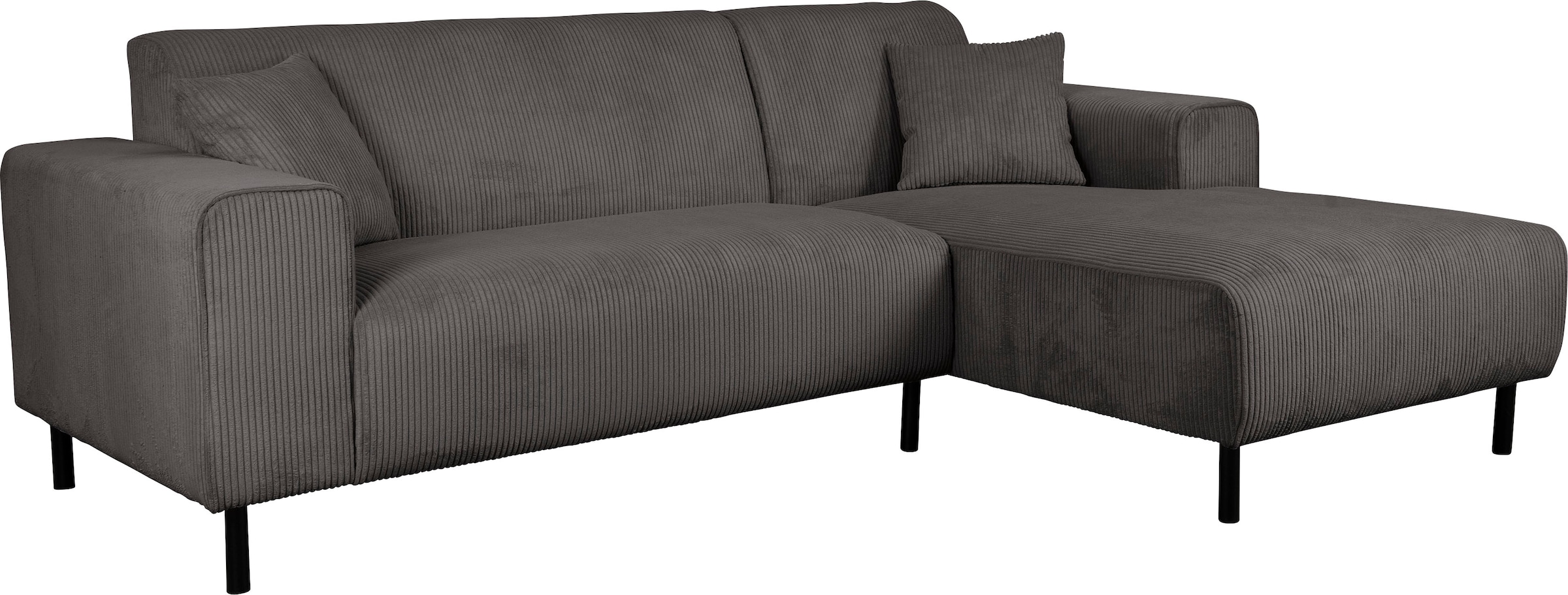 Home affaire Ecksofa »ARROS L-Form mit Wellenunterfederung, Maße B/T/H: 235/163/81 cm«, incl. Zierkissen, mit Recamiere rechts/links bestellbar, auch in Cord