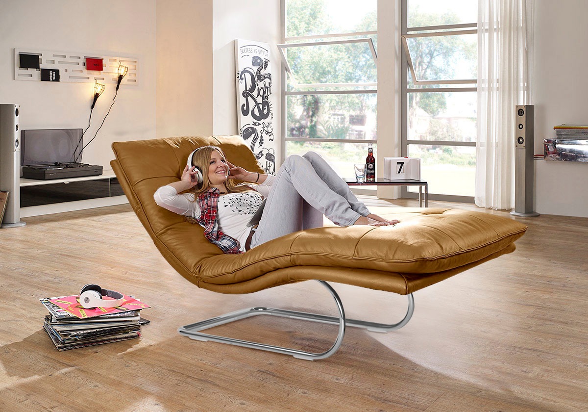 W.SCHILLIG Relaxliege »daily dreams«, in Waffelkissen-Optik, wahlweise mit Motor, Freischwingergestell