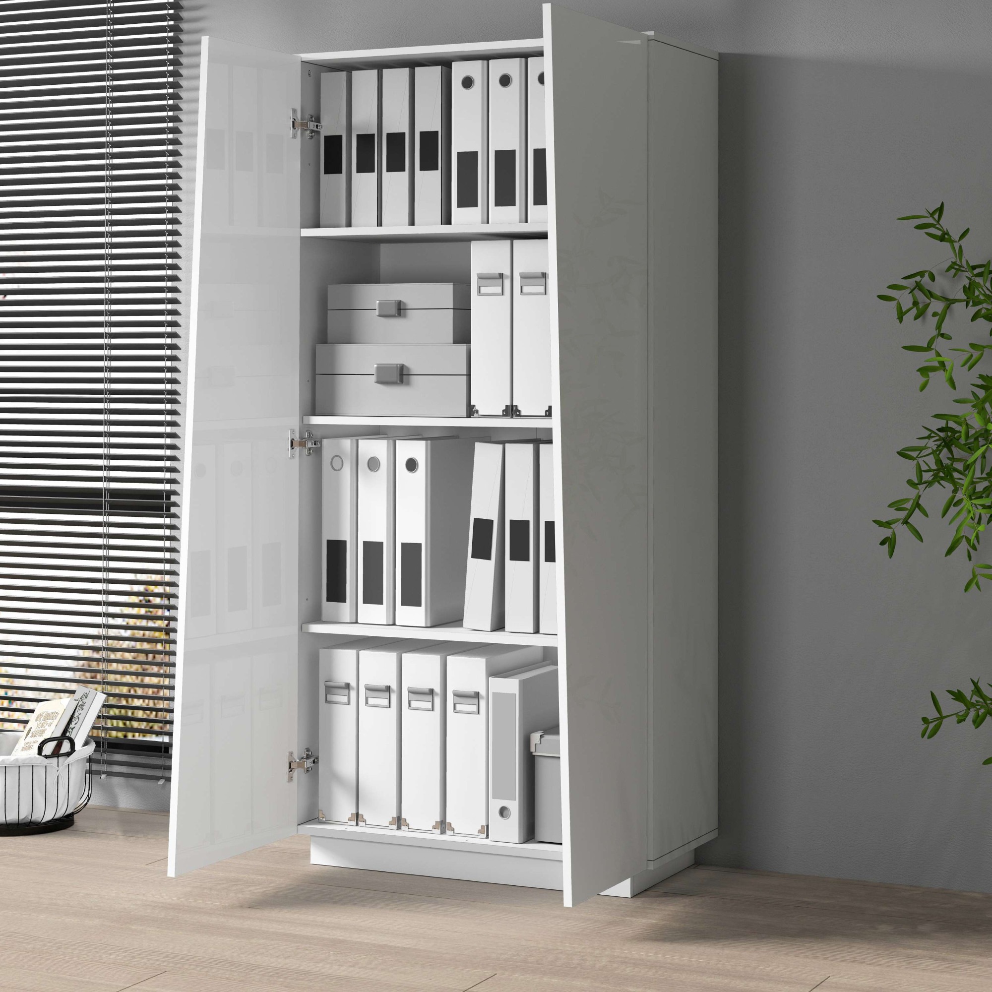 INOSIGN Aktenschrank »Vega, Mehrzweckschrank, Büroschrank, mit 2 Türen«, & verstellbaren Einlegeböden, Höhe 86 oder 166 cm, Made in Italy