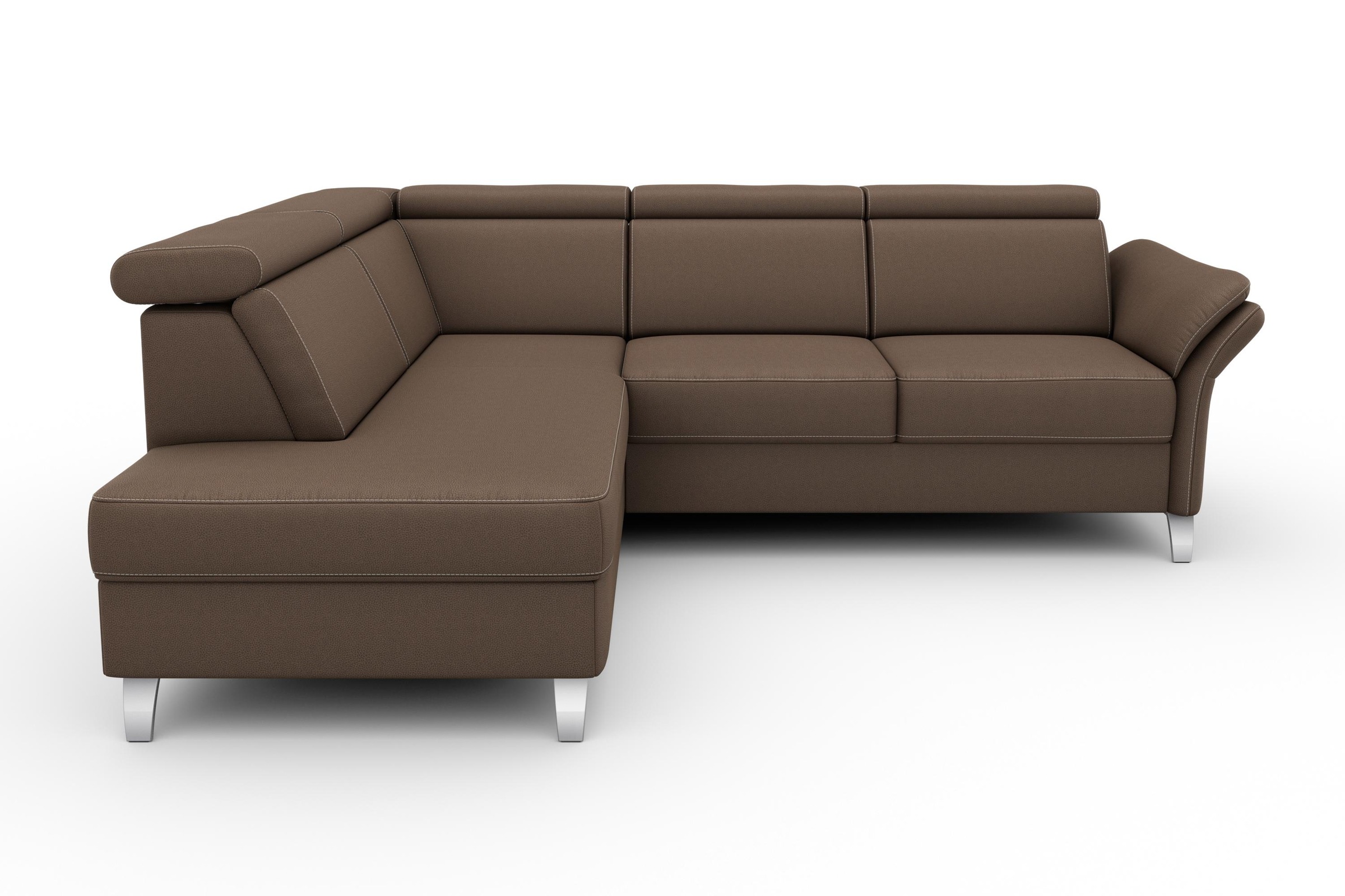 sit&more Ecksofa »Vincenzo L-Form«, inklusive Kopfteilverstellung, wahlweise mit Bettfunktion, Bettkasten