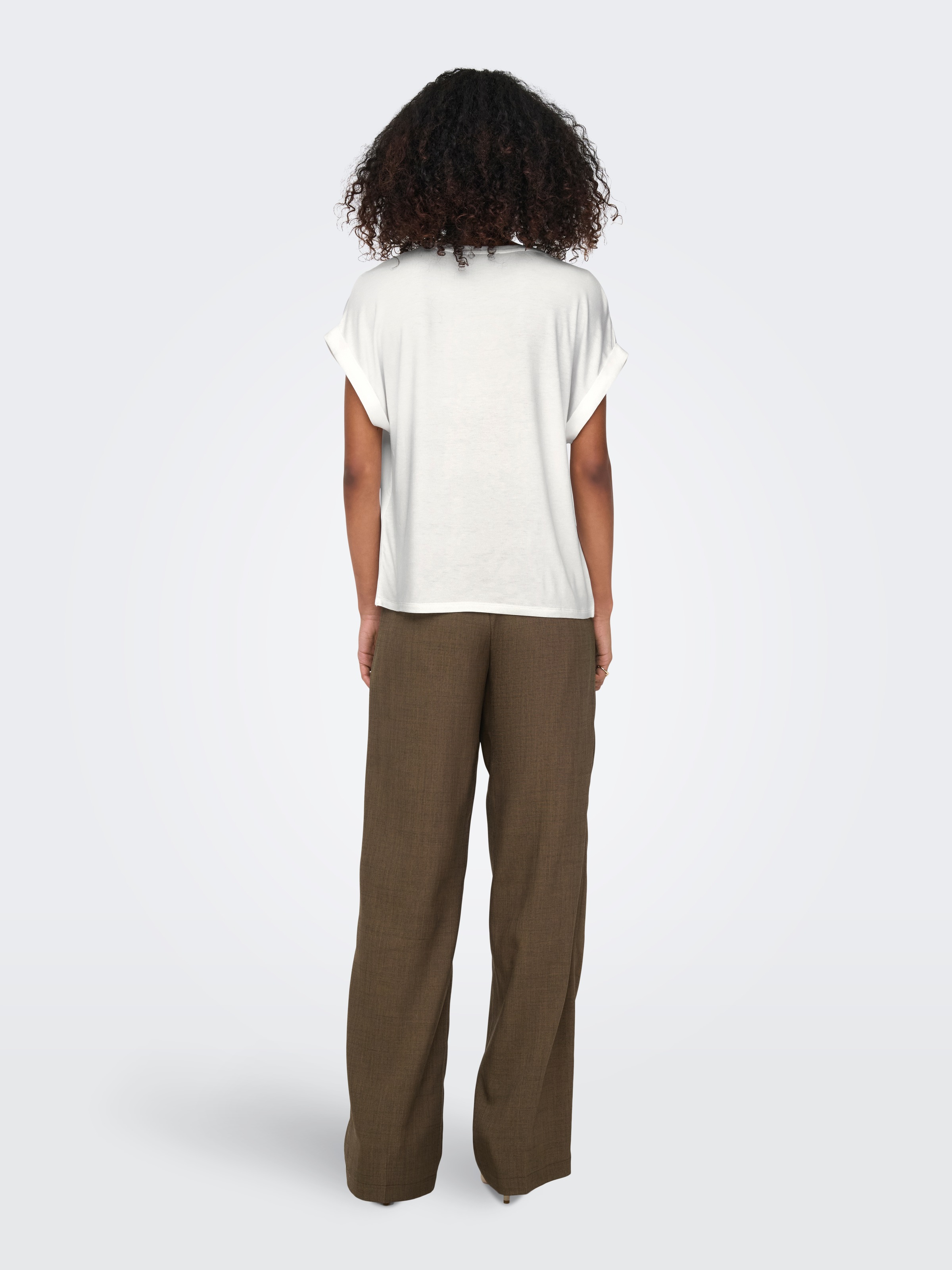 ONLY Kurzarmshirt »ONLLIEKE – Locker geschnitten mit Rundhals für Alltag und Büro«, regular fit, Web, Polyester, Rundhals, unifarben