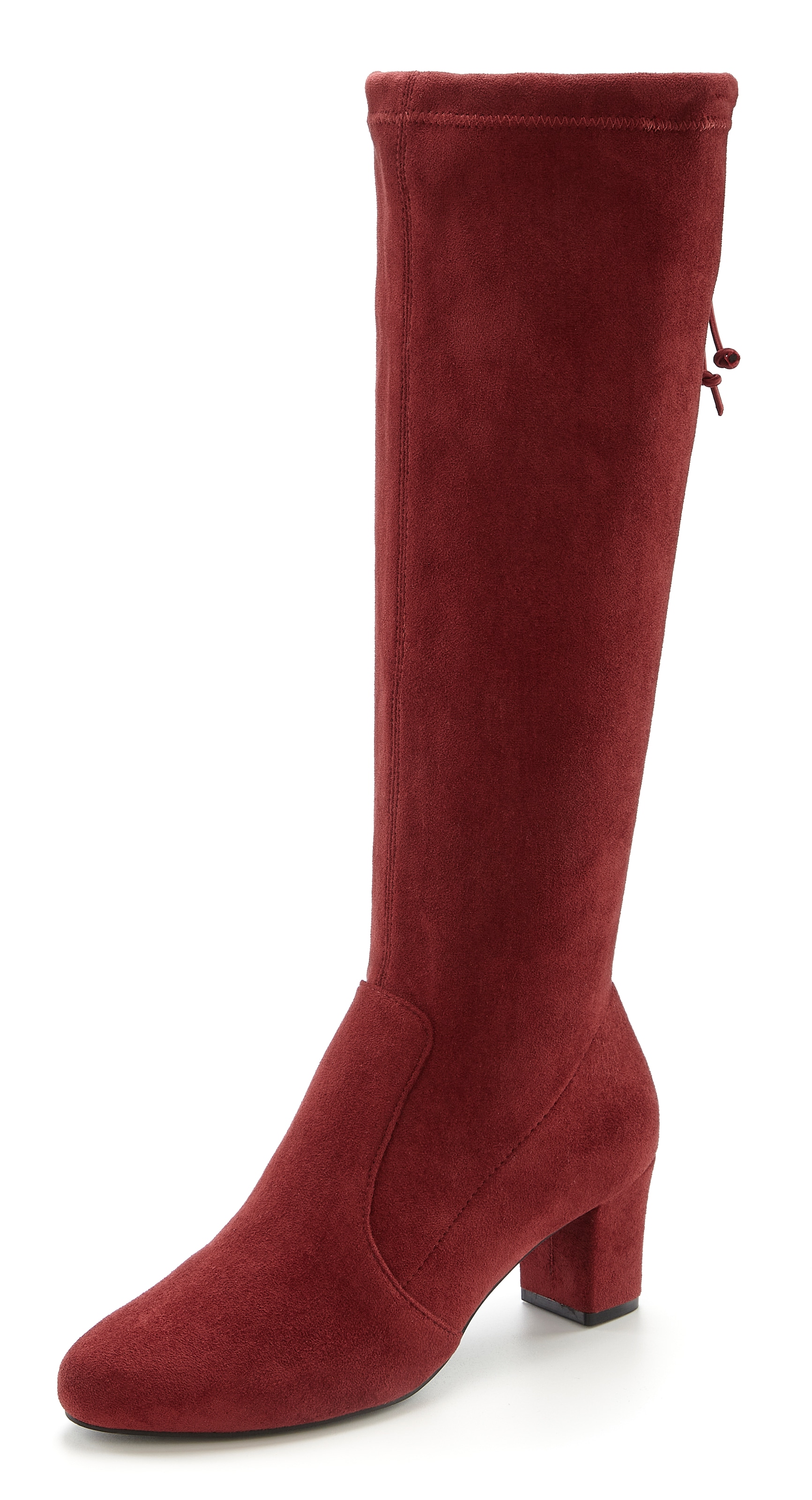 LASCANA Schlupfstiefel, Schlupfboots, Slouchy Boots, Slip-On, Stretch & Blockabsatz
