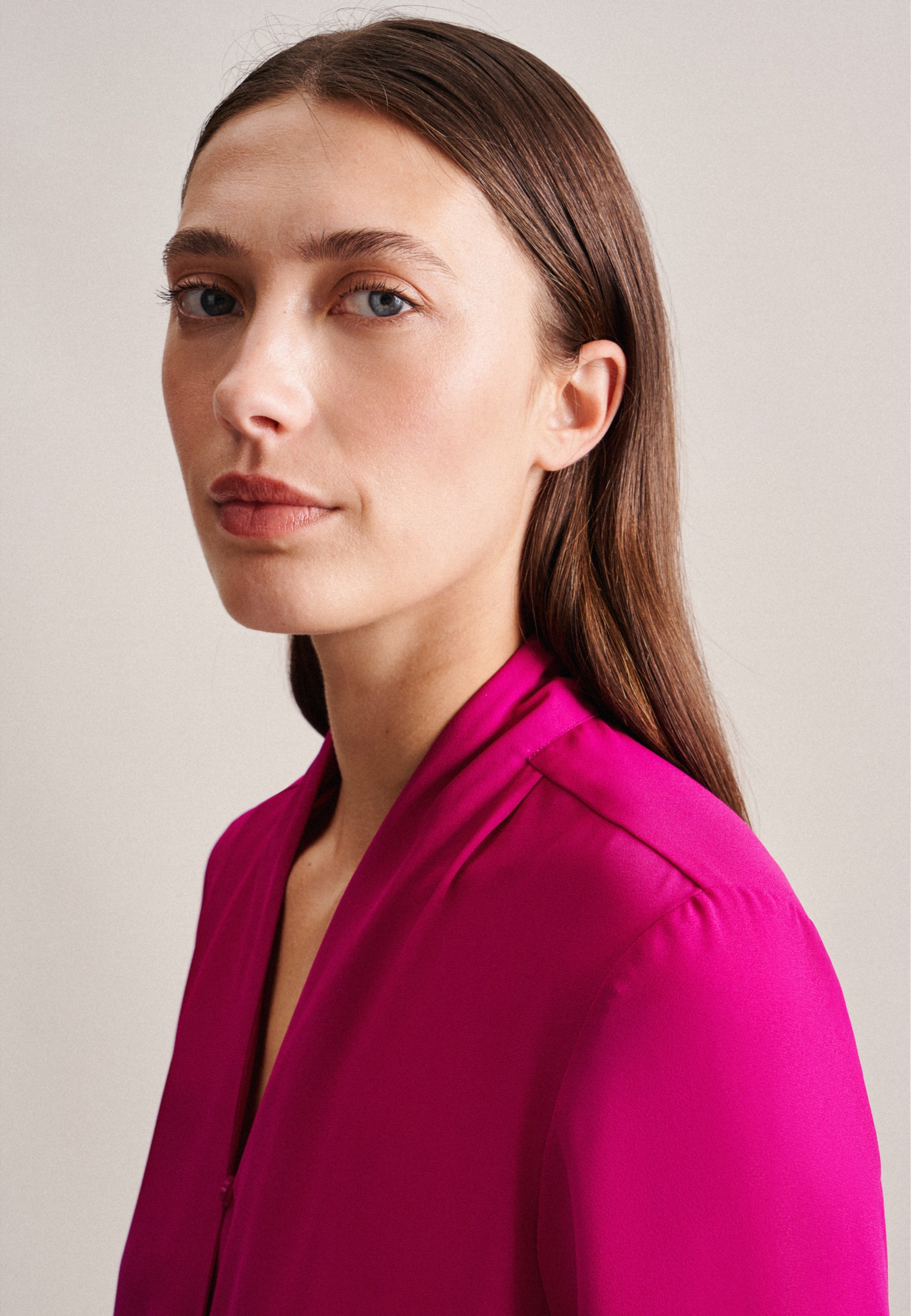 seidensticker Wickelbluse »Schwarze Rose«, Langarm V-Neck Uni