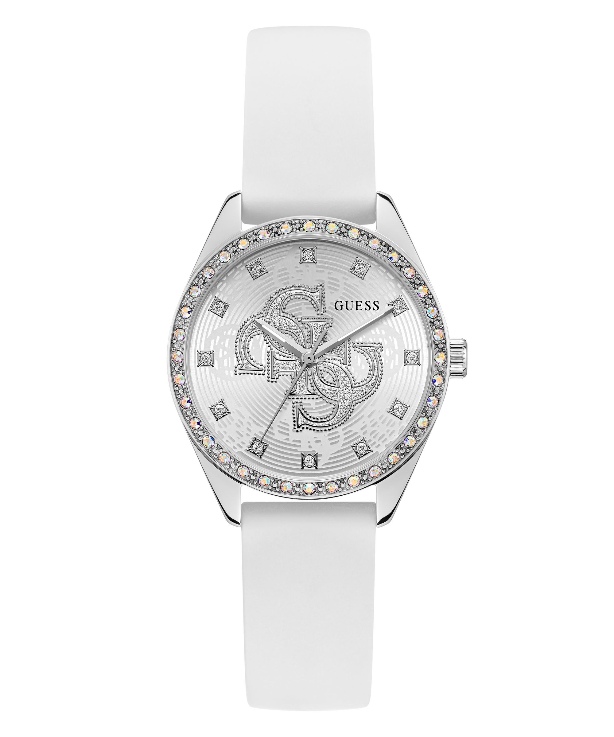 Guess Quarzuhr »AVA« Armbanduhr, Damenuhr, Silikonarmband, analog