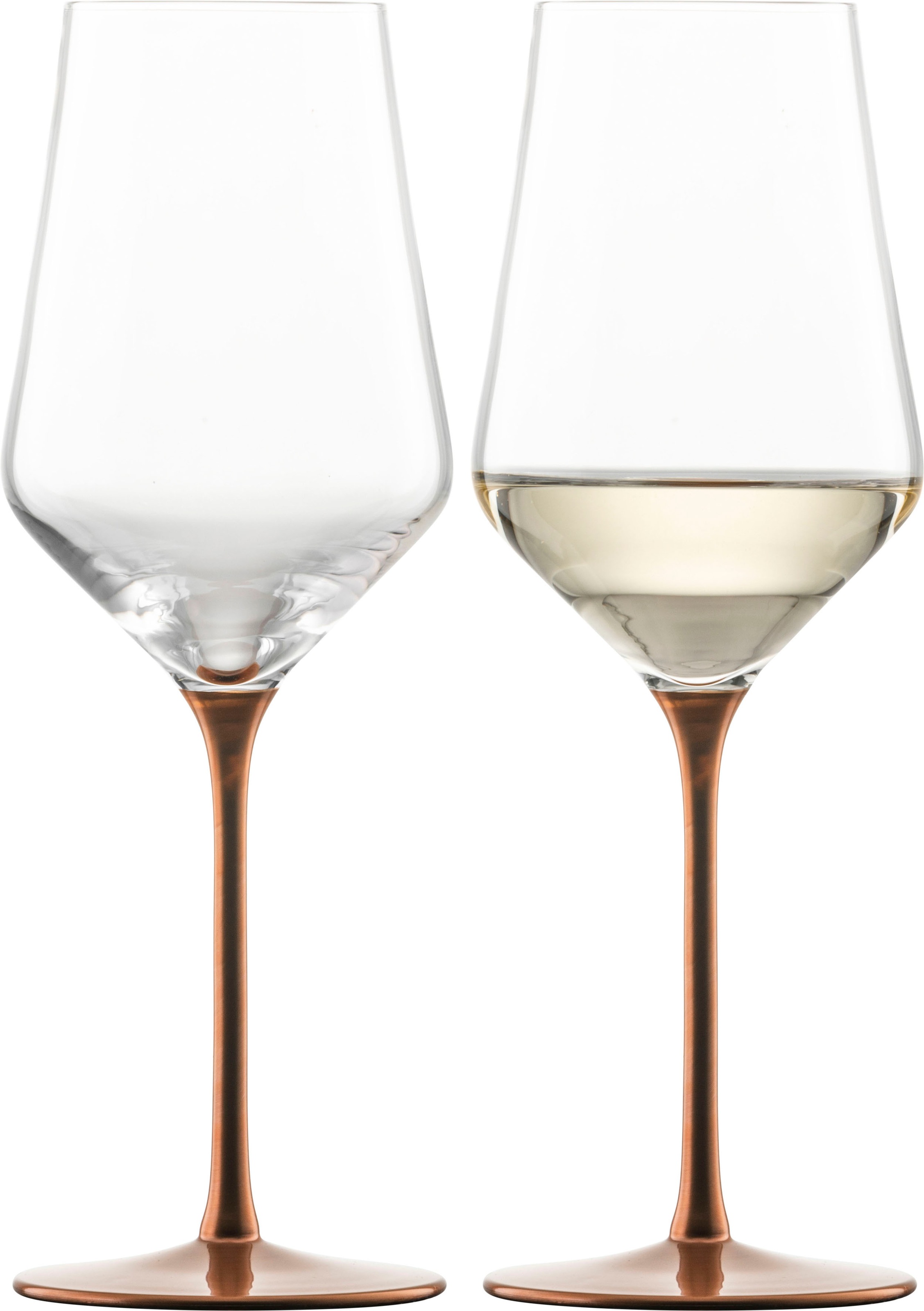 Eisch Germany Weißweinglas »KAYA, Made in Germany, 380 ml«, (Set, 2 tlg., 2 Weißweingläser im Geschenkkarton), in Handarbeit mit fein schimmernden Kupfer-Glasur veredelt, 2tlg.