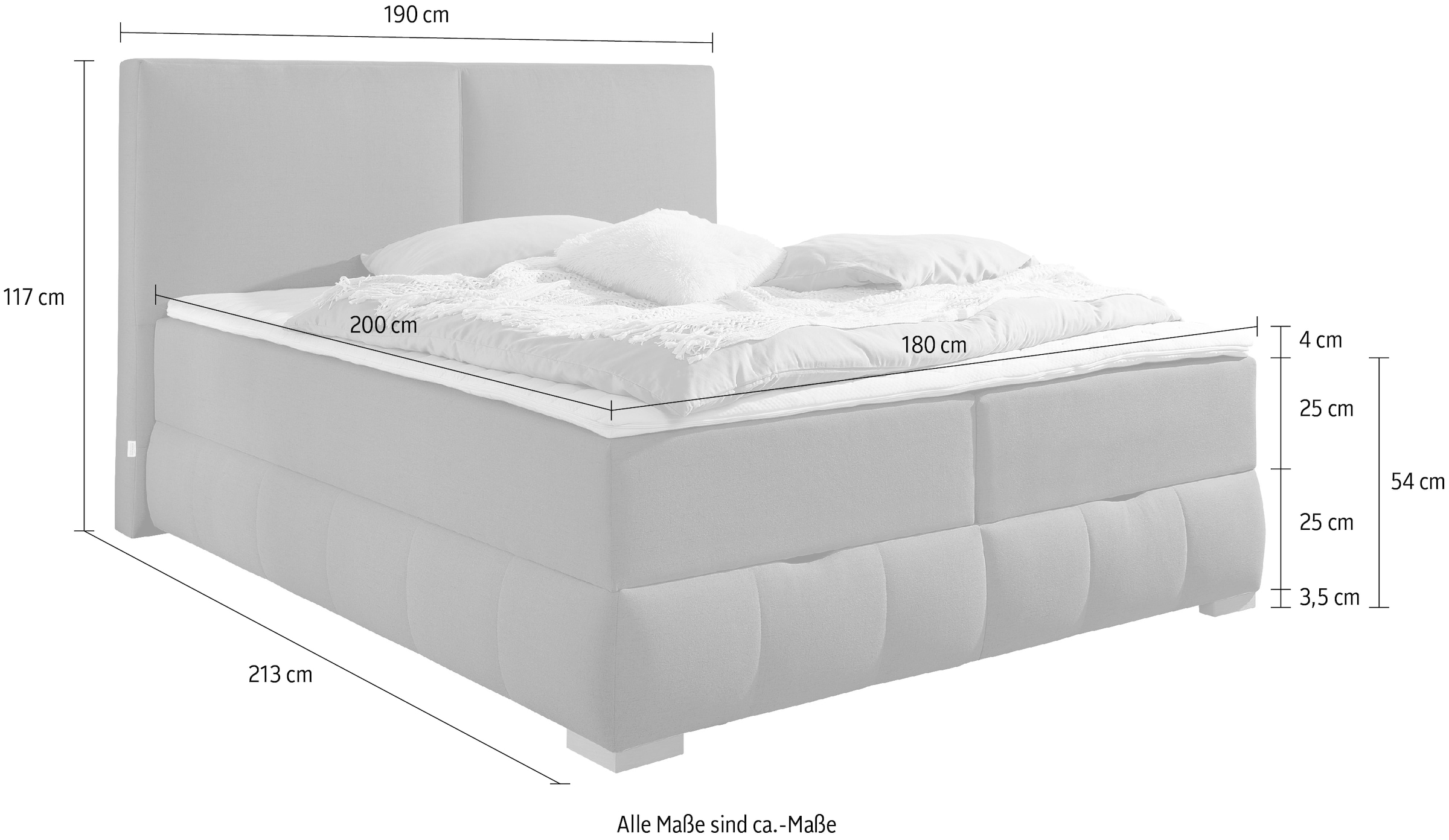 Guido Maria Kretschmer Home&Living Boxbett »Wehma«, in H2, H3 & H4 wählbar, inklusive Topper