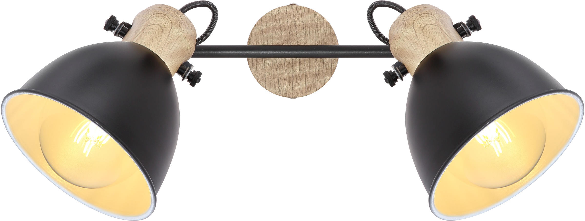 GLOBO LIGHTING Deckenstrahler »WIHO«, Leuchtmittel E27 | ohne Leuchtmittel, Deckenspot/schwarz/holzoptik/Flur/Wohnzimmer
