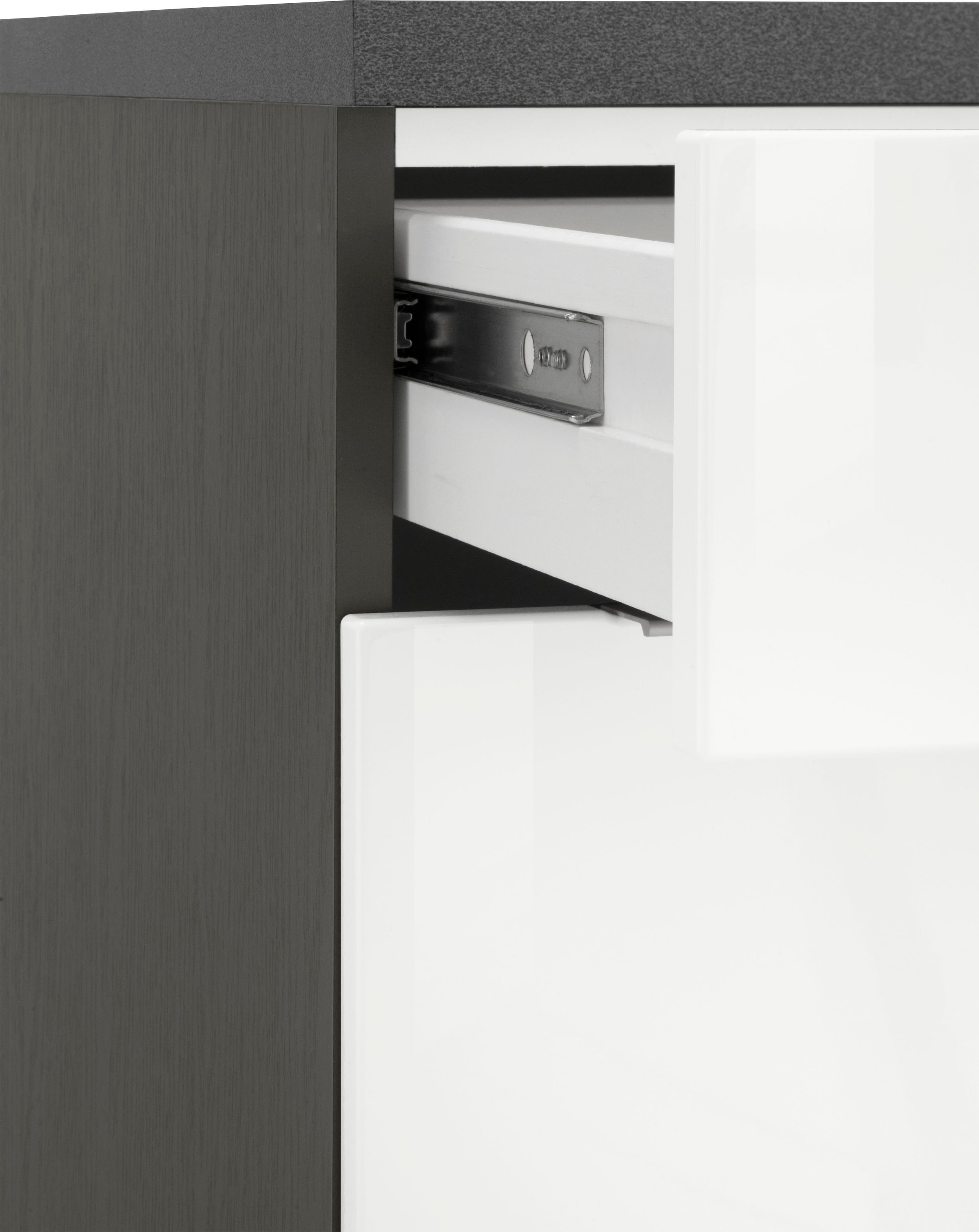 KOCHSTATION Küchenzeile »KS-Brindisi Breite 340 cm«, wahlweise mit E-Geräten und Induktion, mit MDF-Fronten und Regal