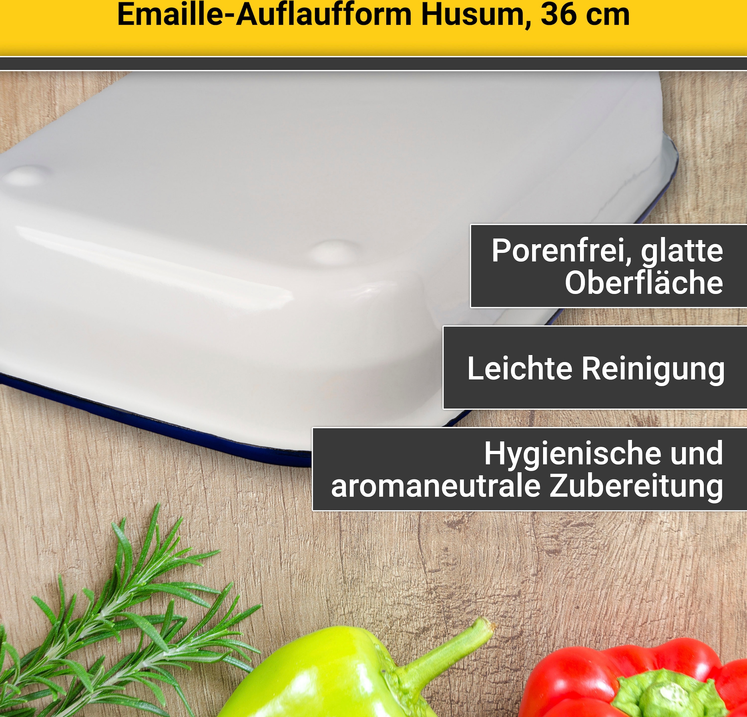 Krüger Auflaufform »Husum«, auf kaufen 36 cm Raten Emaille