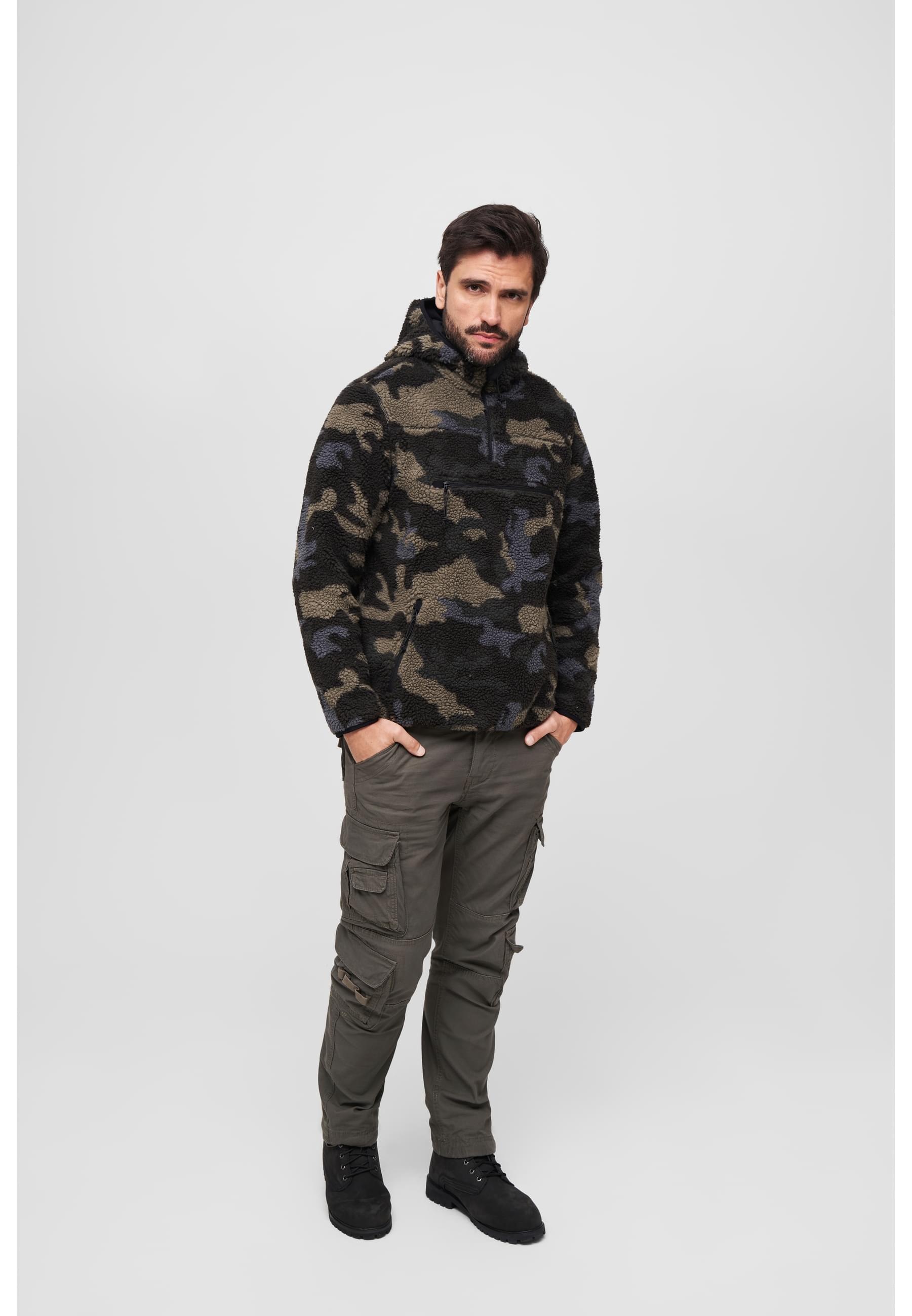 Brandit Anorak »Brandit Herren Teddyfleece Worker Pullover« 1 Stk. tlg. mit Kapuze