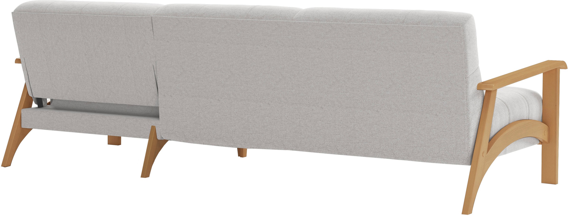 sit&more Ecksofa »Billund L-Form«, Armlehnen aus eichefarbigem Buchenholz, verschiedene Bezüge und Farben