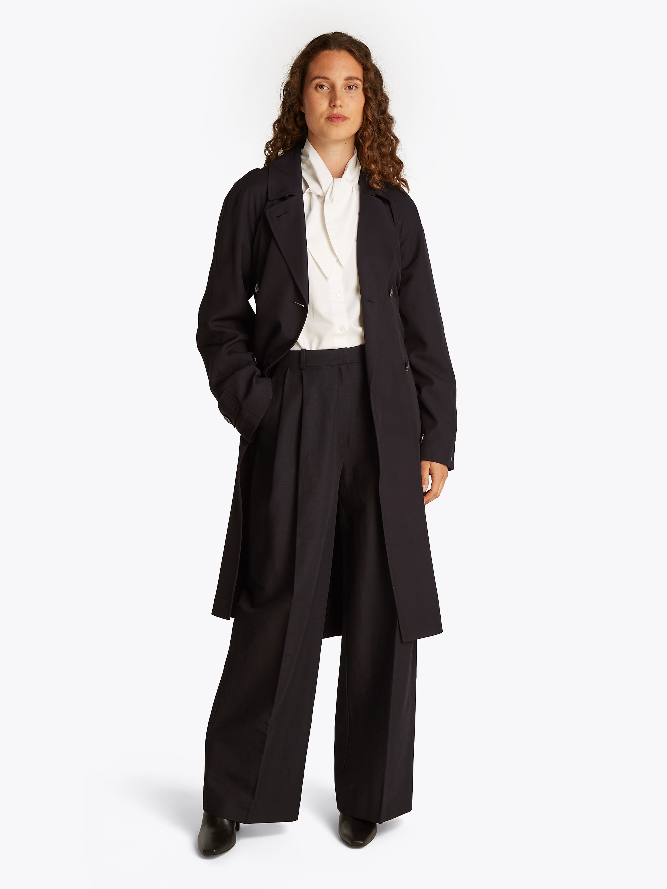 Tommy Hilfiger Trenchcoat »ESSENTIAL FLUID TRENCH«, mit Gürtel, mit Rückenpasse, mit Raglanärmel