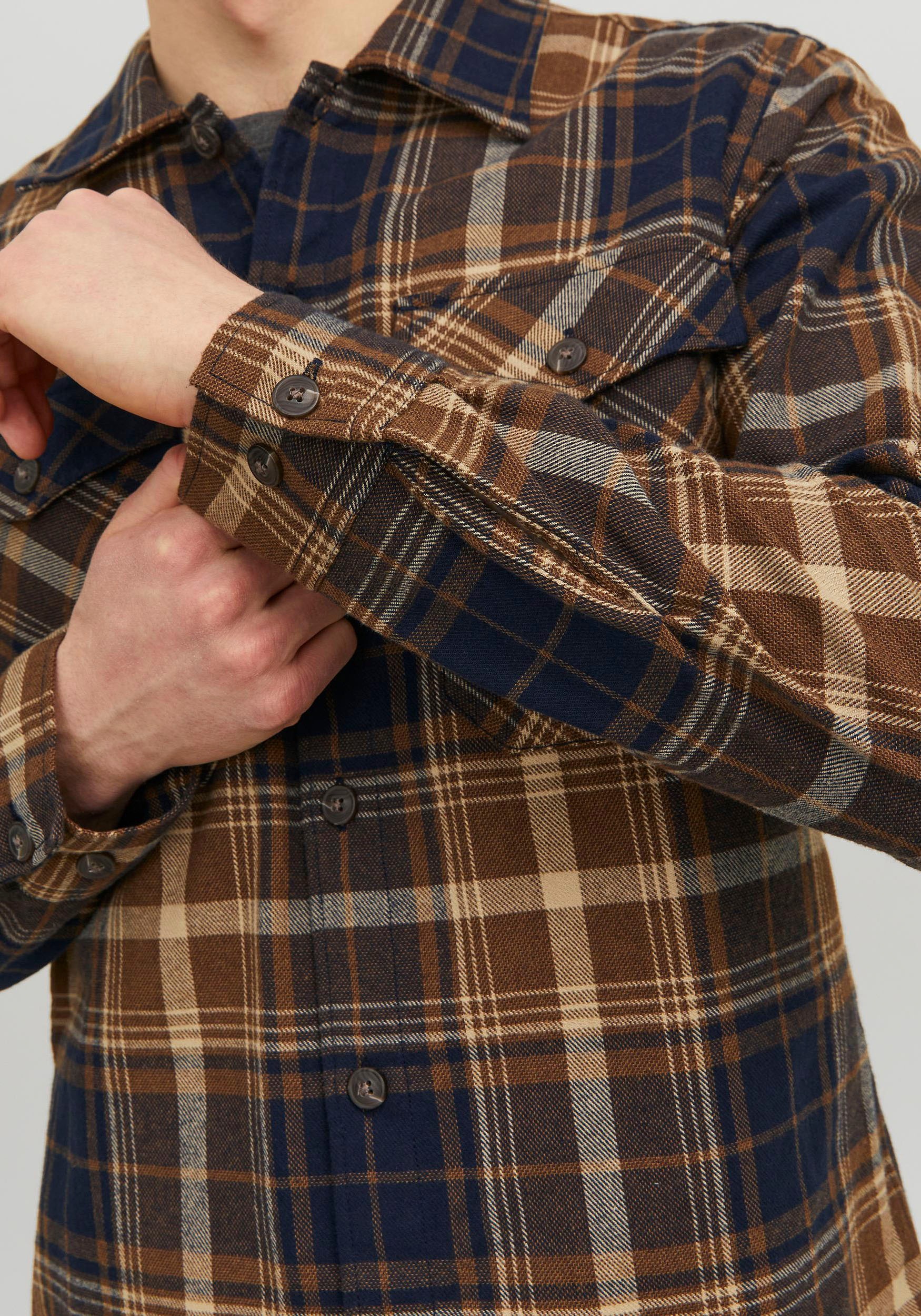 Jack & Jones Langarmhemd »JJEEDDIE OVERSHIRT LS NOOS«