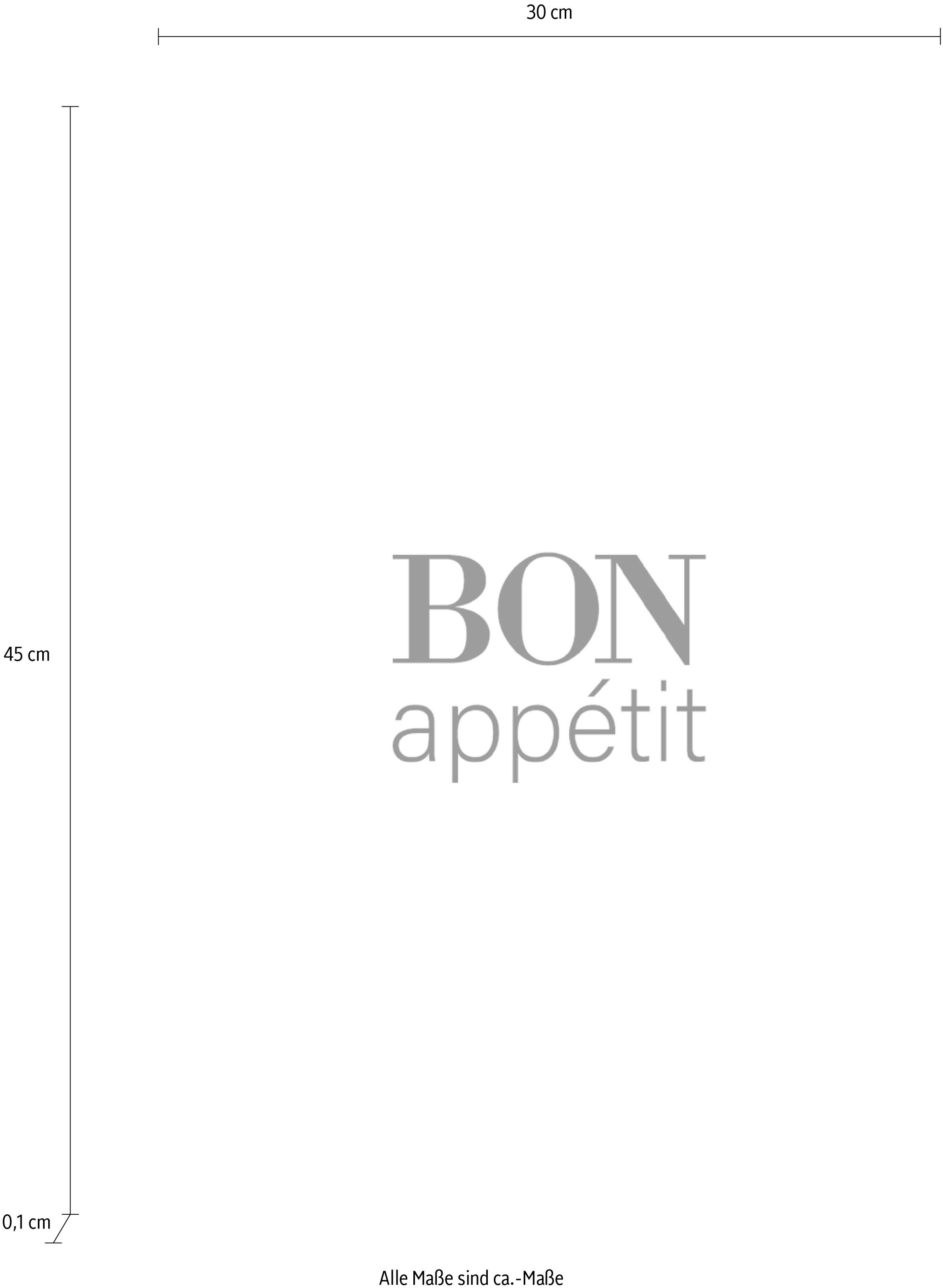 queence Wanddekoobjekt »BON appétit«, Stahlschild, Blechschild, Spruch, Witzig, Wanddeko, retro, 20x30cm