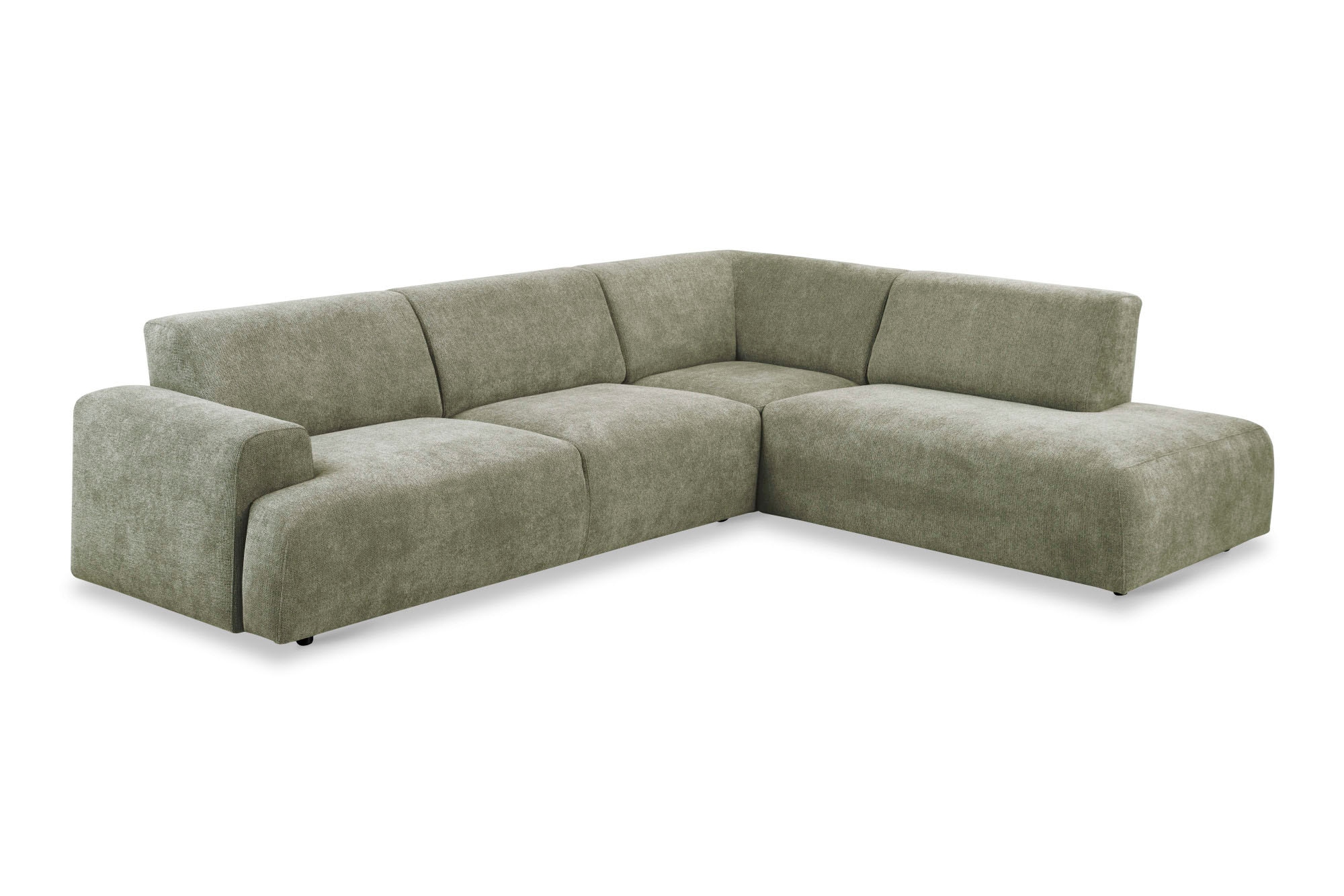 andas Ecksofa »Linkka, Breite 282 cm«, L-Form, in einem weichen Chenille-Stoff, mit Wellenunterfederung