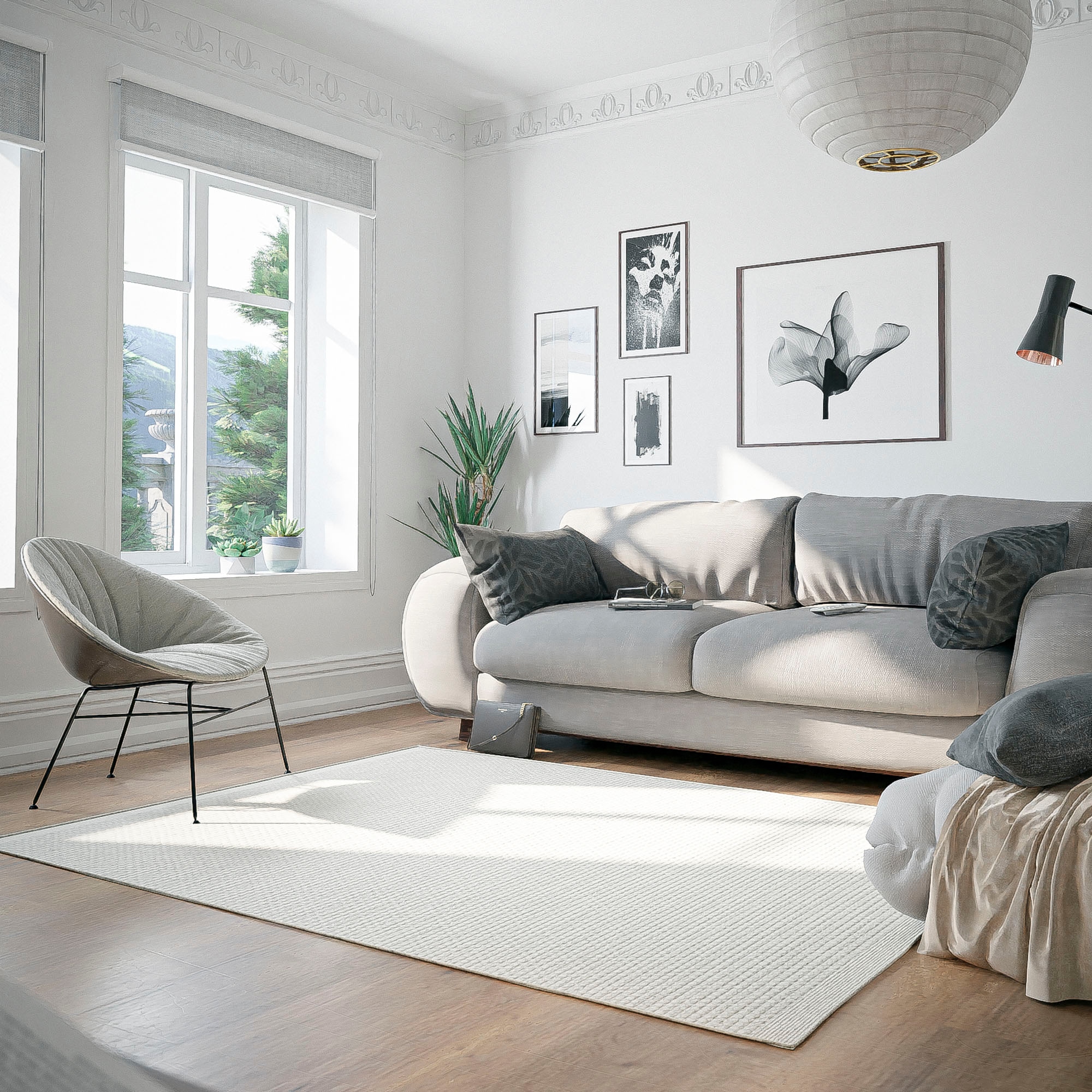 OTTO home Wollteppich »Woolscape 1« rechteckig 10 mm Höhe Wendeteppich, han günstig online kaufen