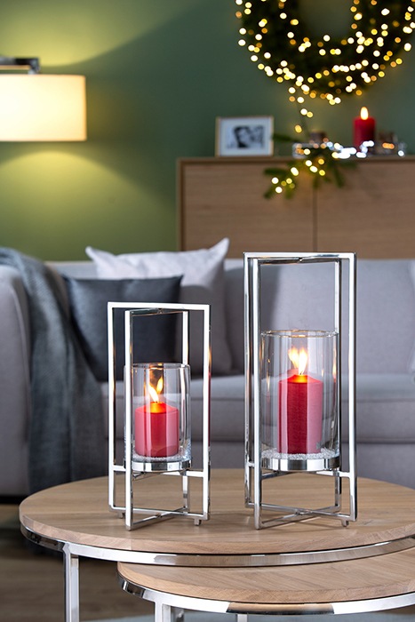 Fink Windlicht "NORMAN, Weihnachtsdeko" aus Edelstahl und Glas, 1-flammig günstig online kaufen
