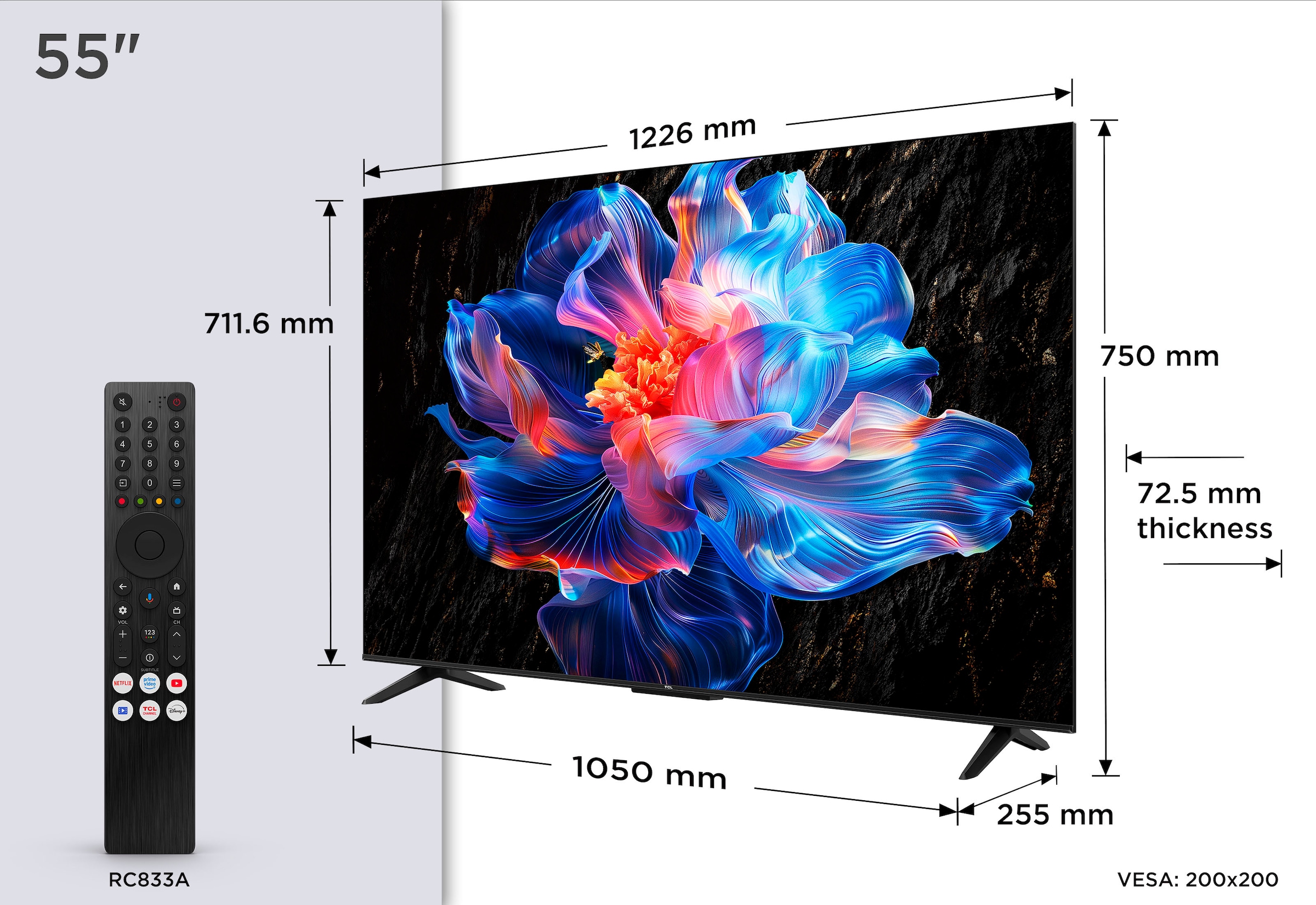 TCL LED-Fernseher »55V6CX2« 139 cm/55 Smart-TV 4K HDR, Multi-HDR, Dolby Vision, Game Master, Smart TV, Apple TV