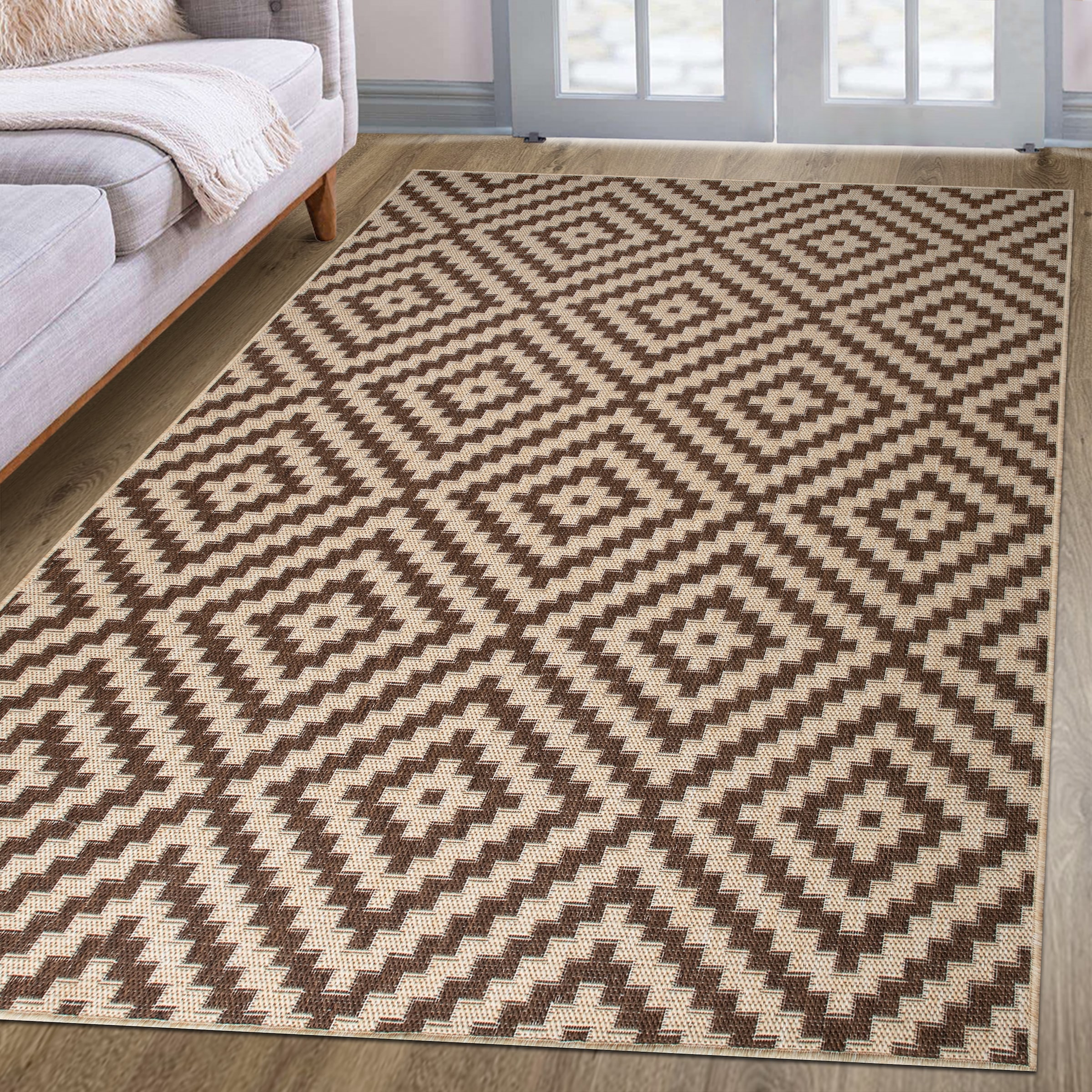 my home Teppich »Cordoba auch als Läufer erhältlich«, rechteckig, 3 mm Höhe, In- und Outdoor geeignet, Sisal-Optik, Wetterfest & UV-beständig, Boho