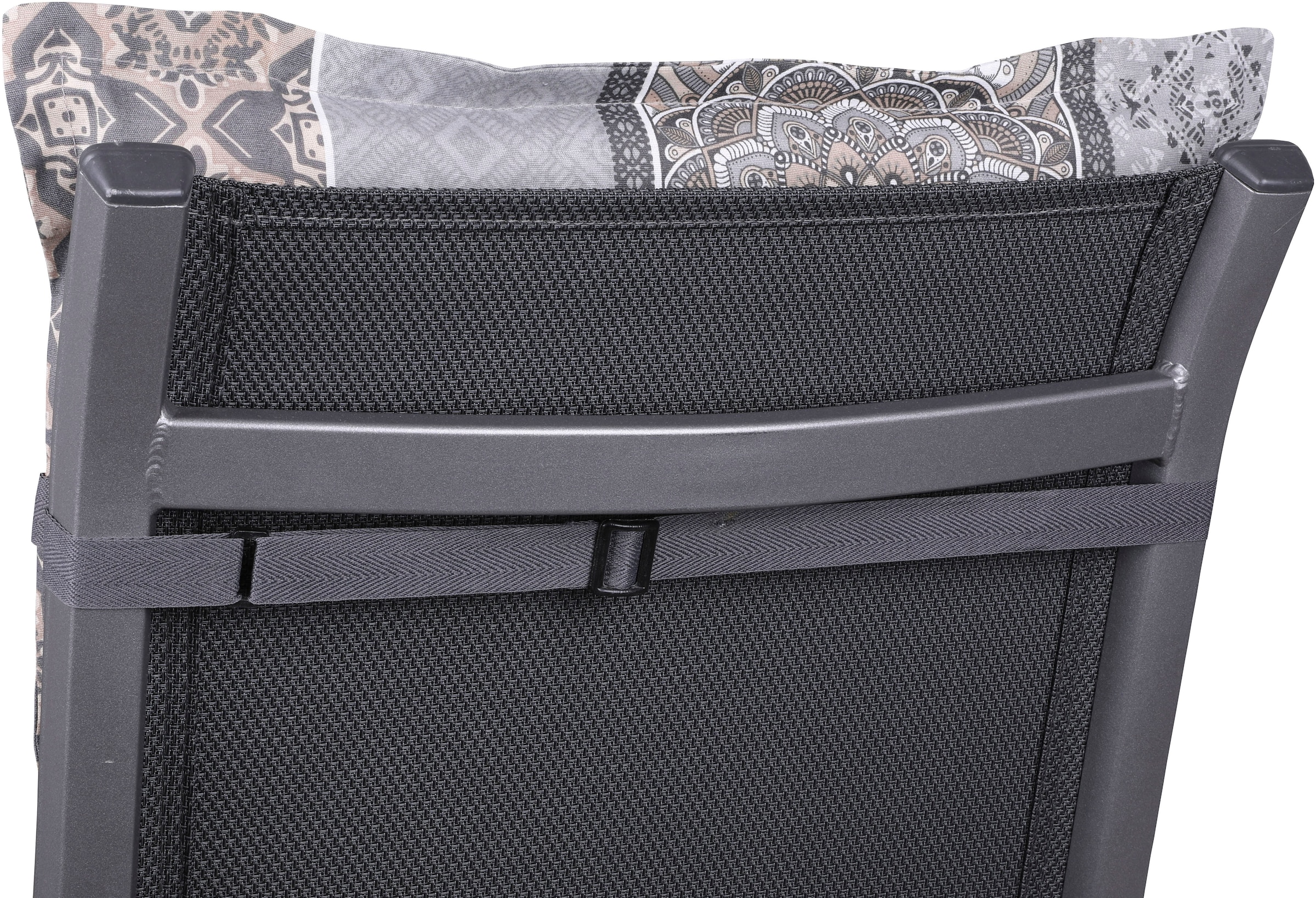 GO-DE Sesselauflage Ornamentstreifen grau - Maße BxLxH ca.: 50 cm x 100 cm x 7 cm