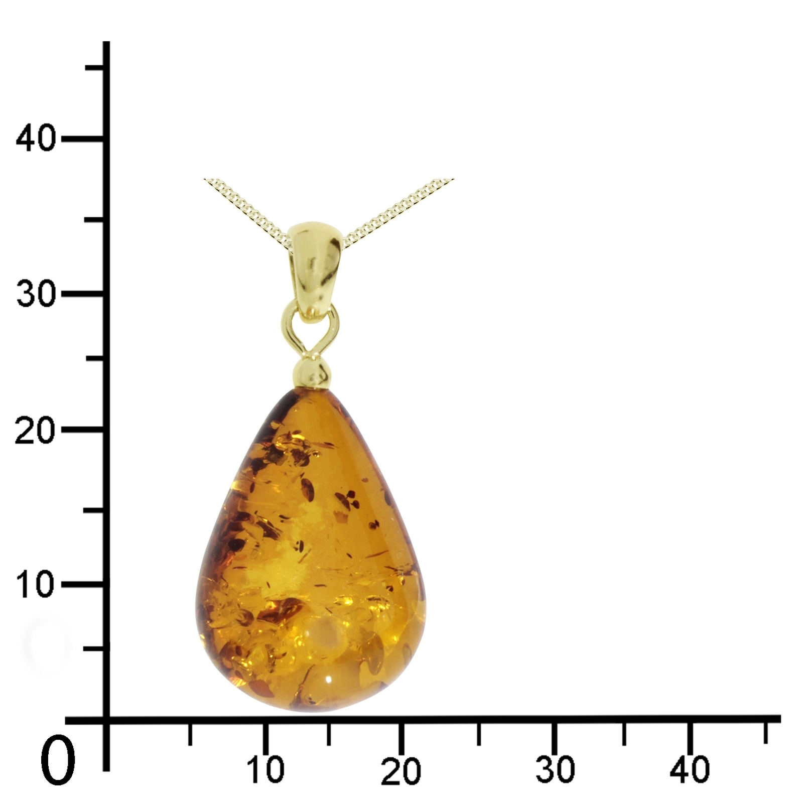 OSTSEE-SCHMUCK Kette mit Anhänger »Ostsee-Schmuck Kette mit Anhänger Tropfen ca. 22 mm lang«, (2 tlg.)