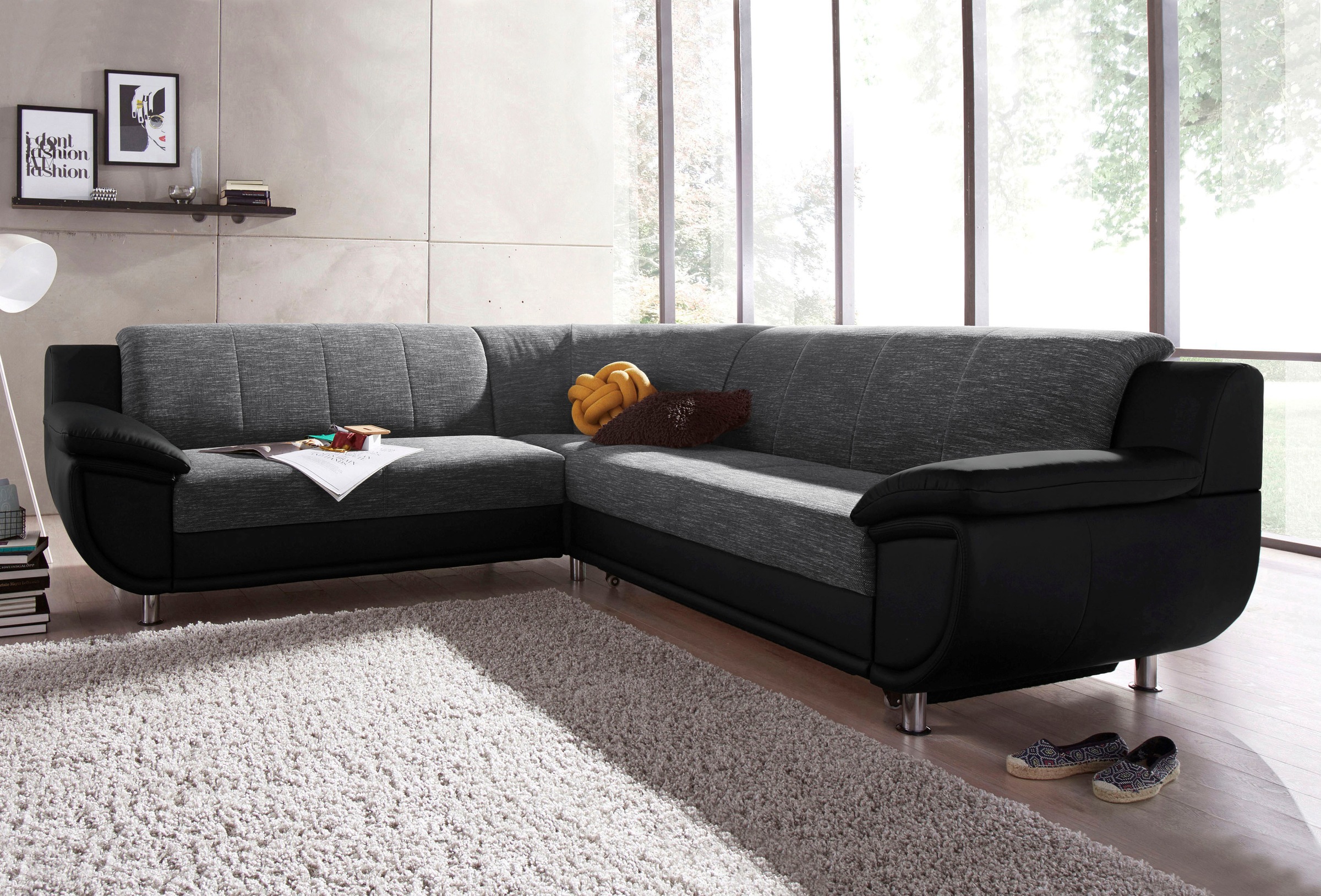 TRENDMANUFAKTUR Ecksofa »Rondo 3, zeitlos und modern, im Materialmix, L-For günstig online kaufen