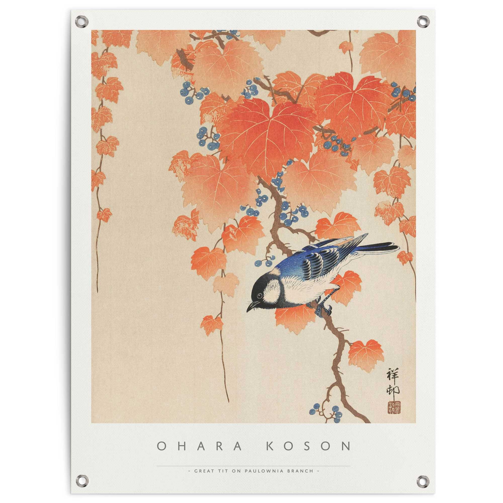 Poster »Ohara Koson Great tit«, Outdoor für Garten oder Balkon