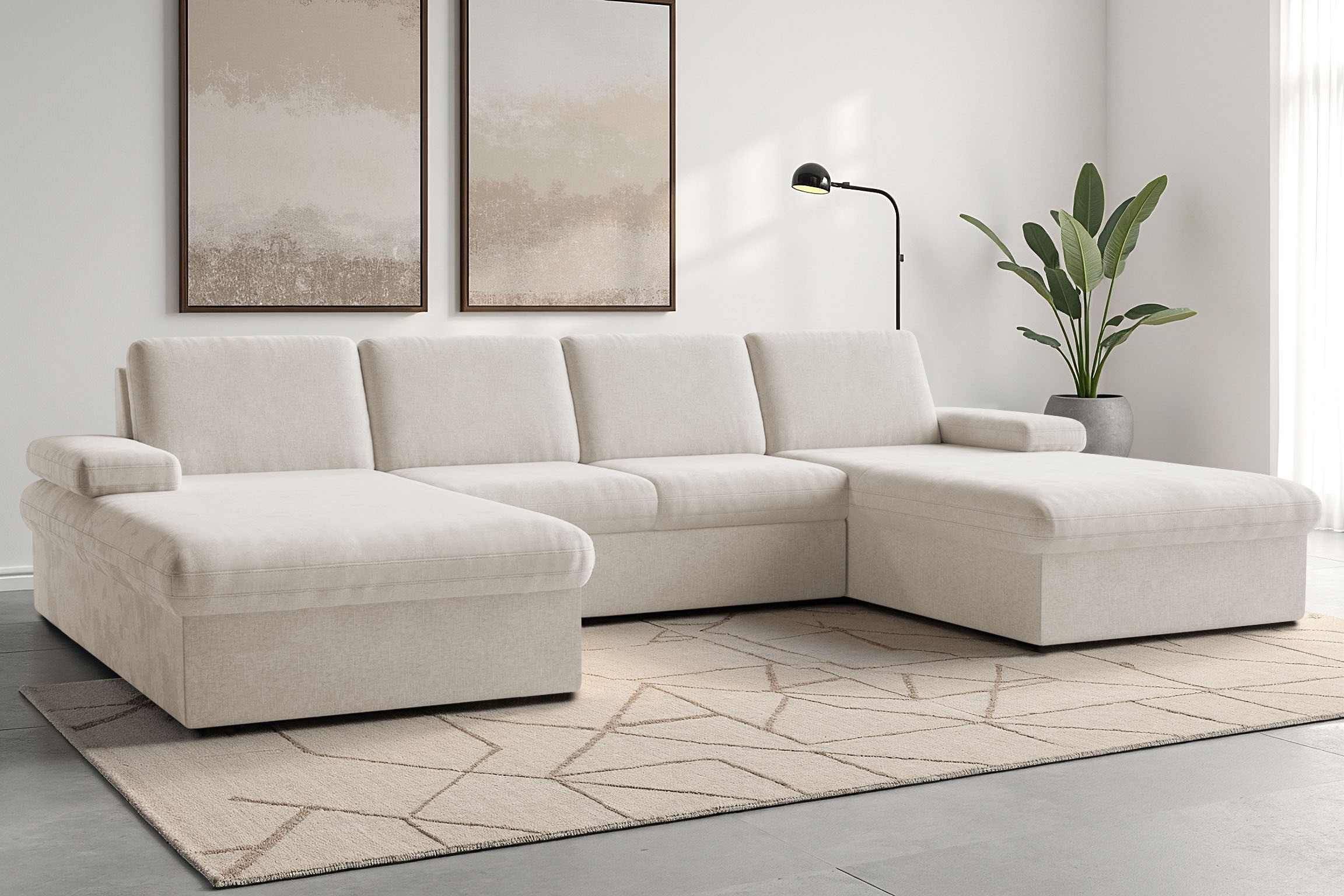 sit&more Wohnlandschaft »Moreno U-Form, B: 309 cm« mit Armteilverstellung, günstig online kaufen